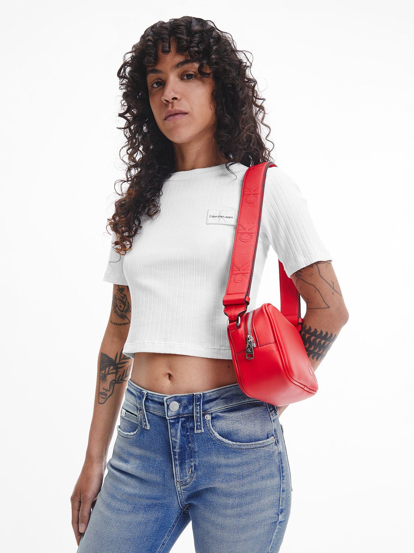 Polera Badge Slim 895 Blanco Calvin Klein-0