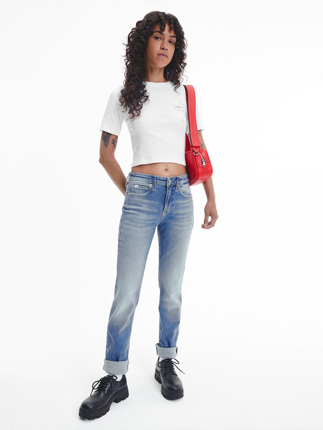 Polera Badge Slim 895 Blanco Calvin Klein-1