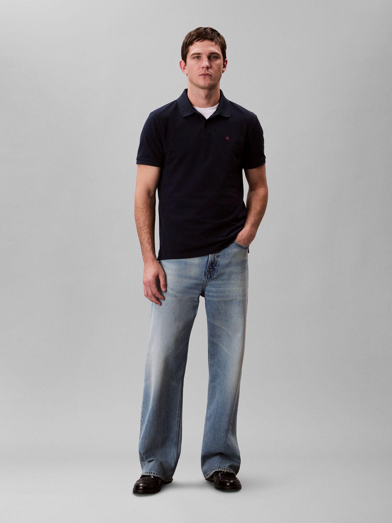 Polo con Monograma Azul Calvin Klein-1