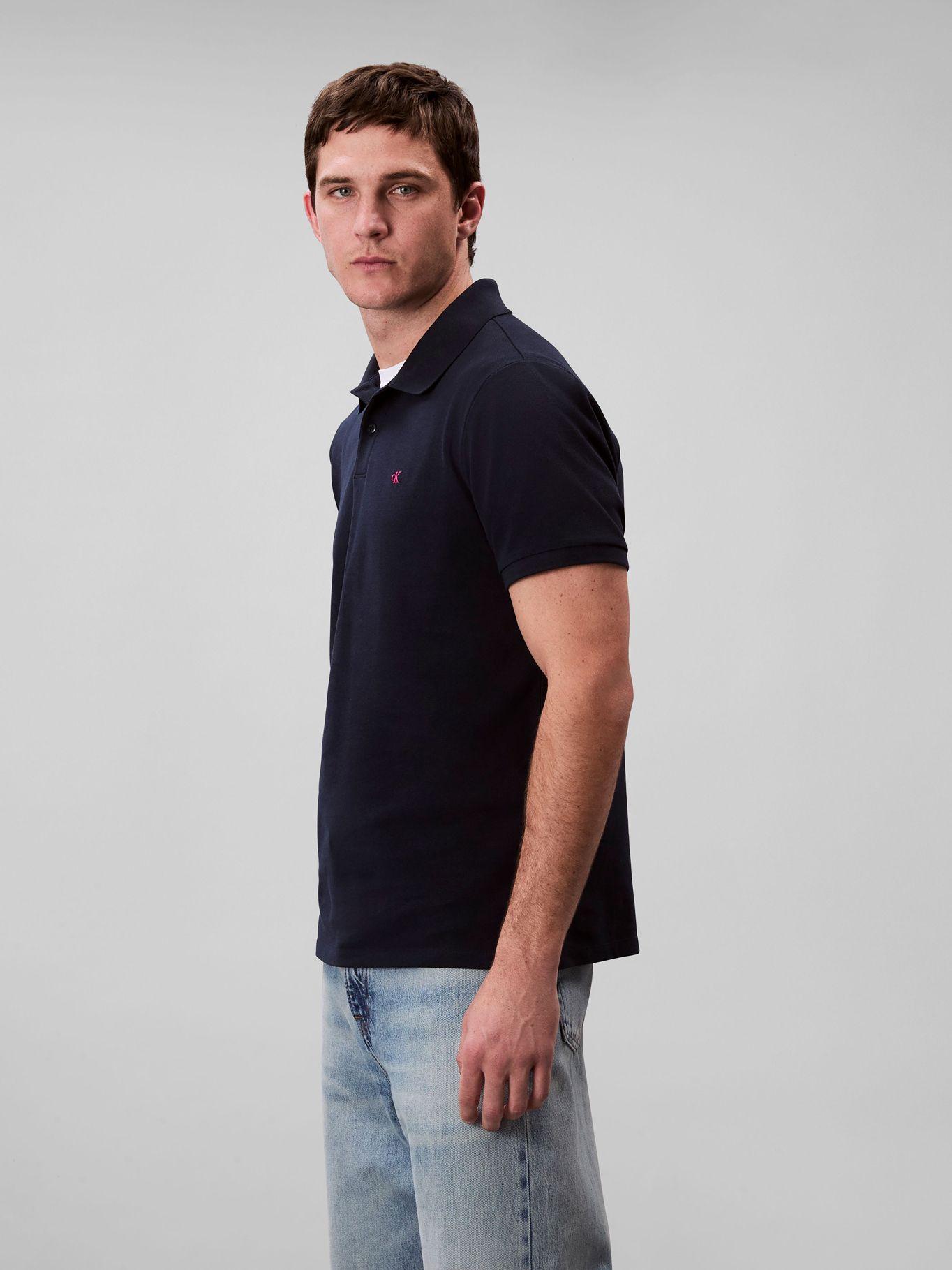 Polo con Monograma Azul Calvin Klein-3