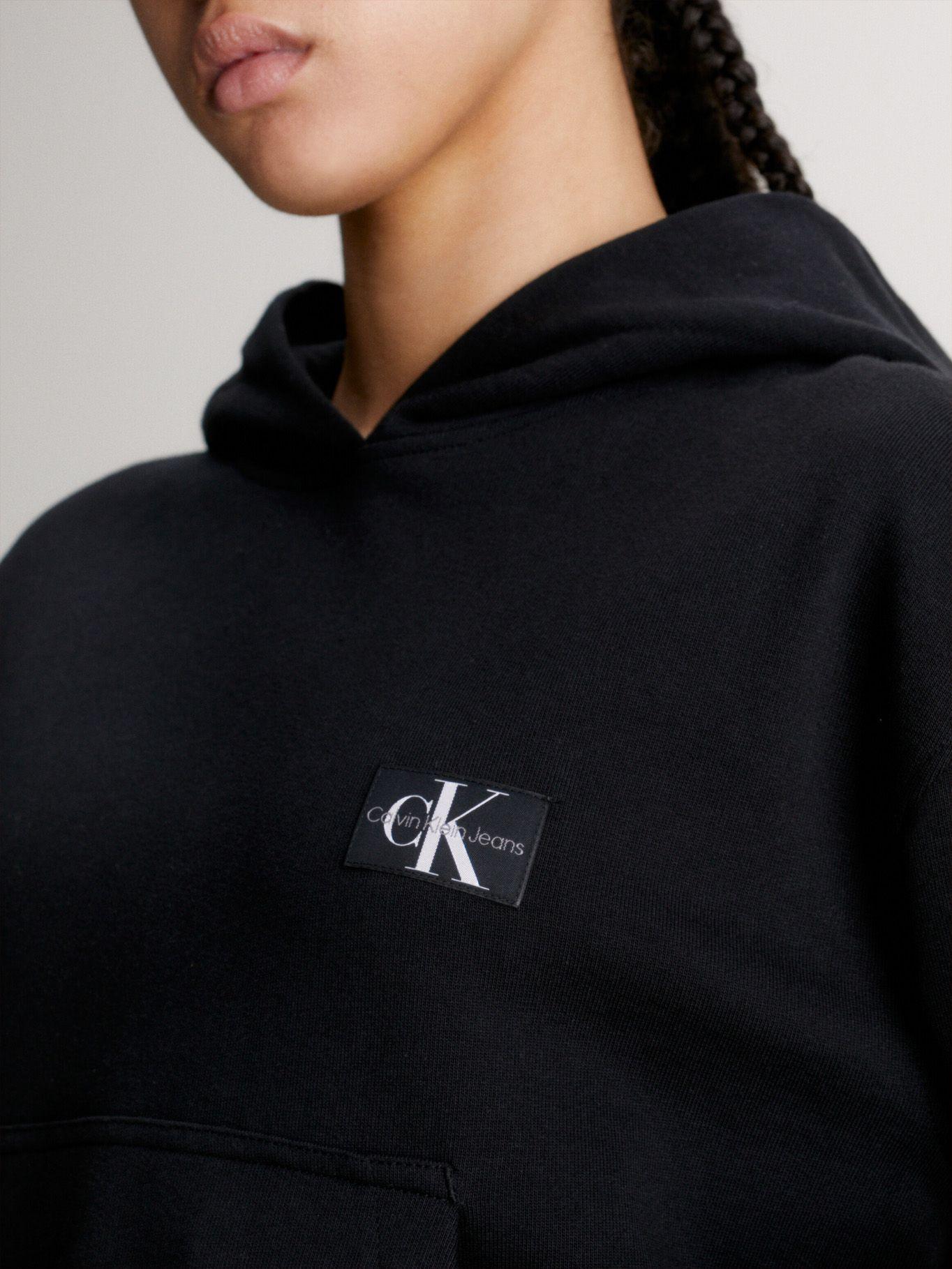 Polerón con Gorro Woven Label Negro-3