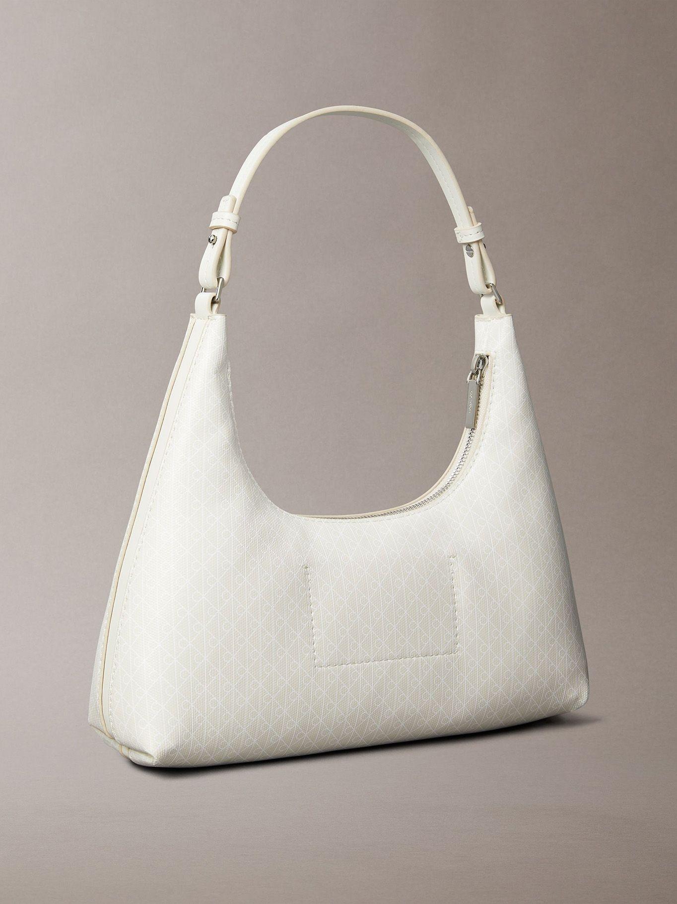 Cartera De Hombro De Monograma Blanco Calvin Klein-2