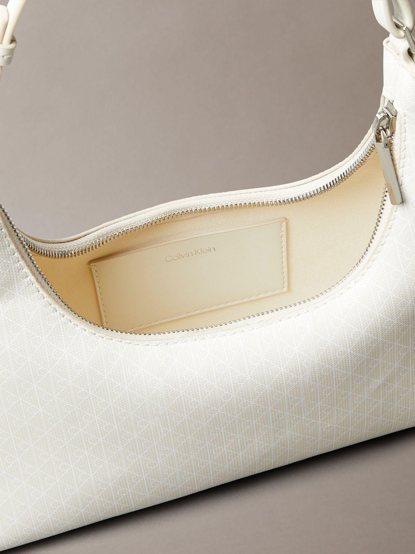Cartera De Hombro De Monograma Blanco Calvin Klein-3