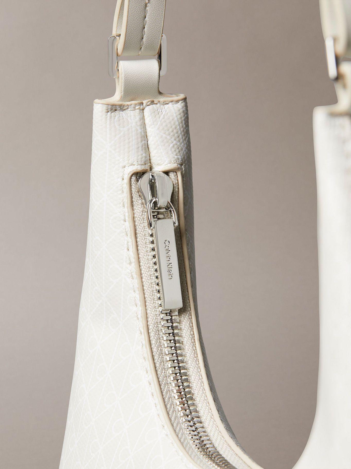 Cartera De Hombro De Monograma Blanco Calvin Klein-4