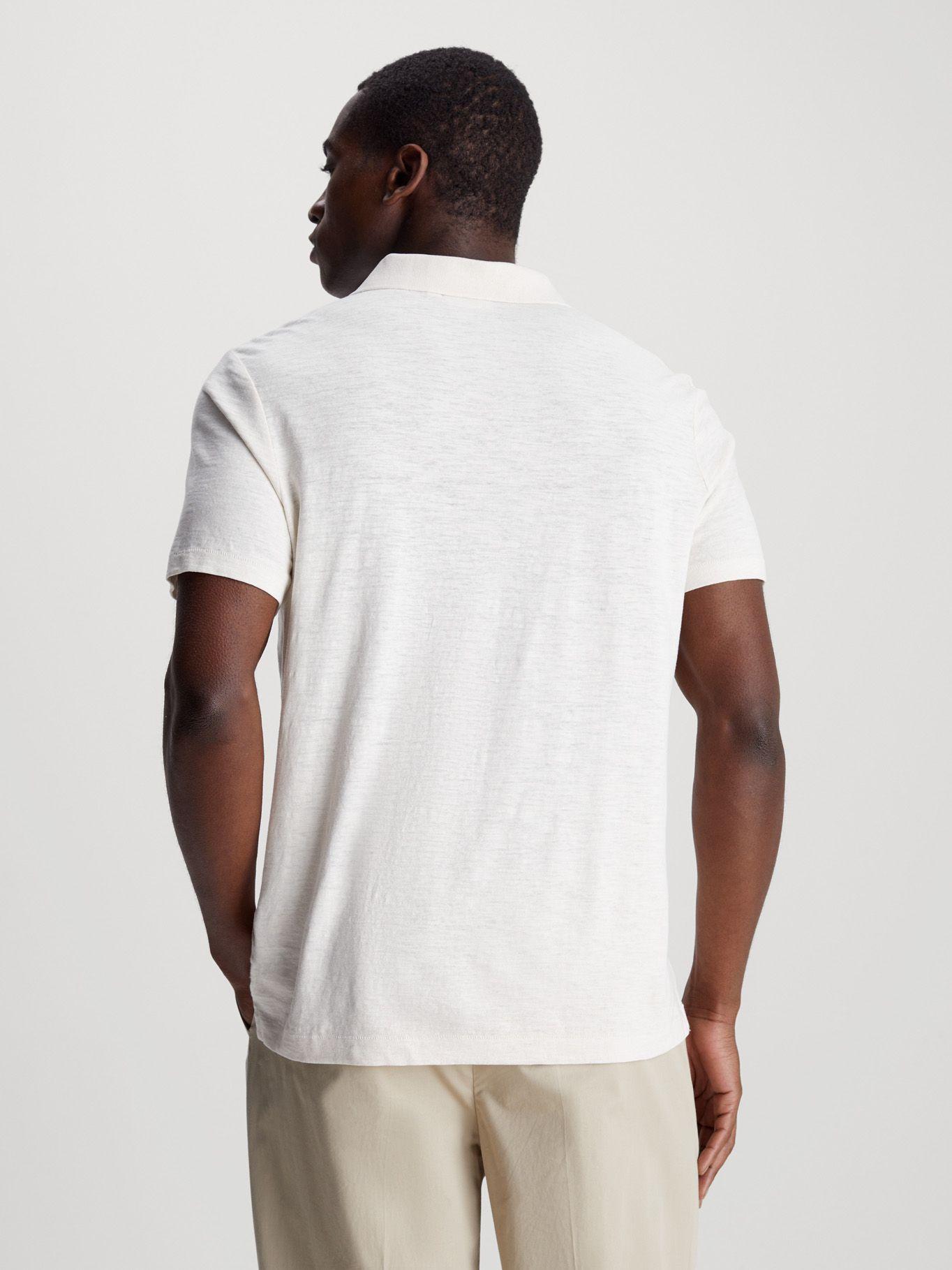 Polo Cotton Linen Blanco Calvin Klein-2