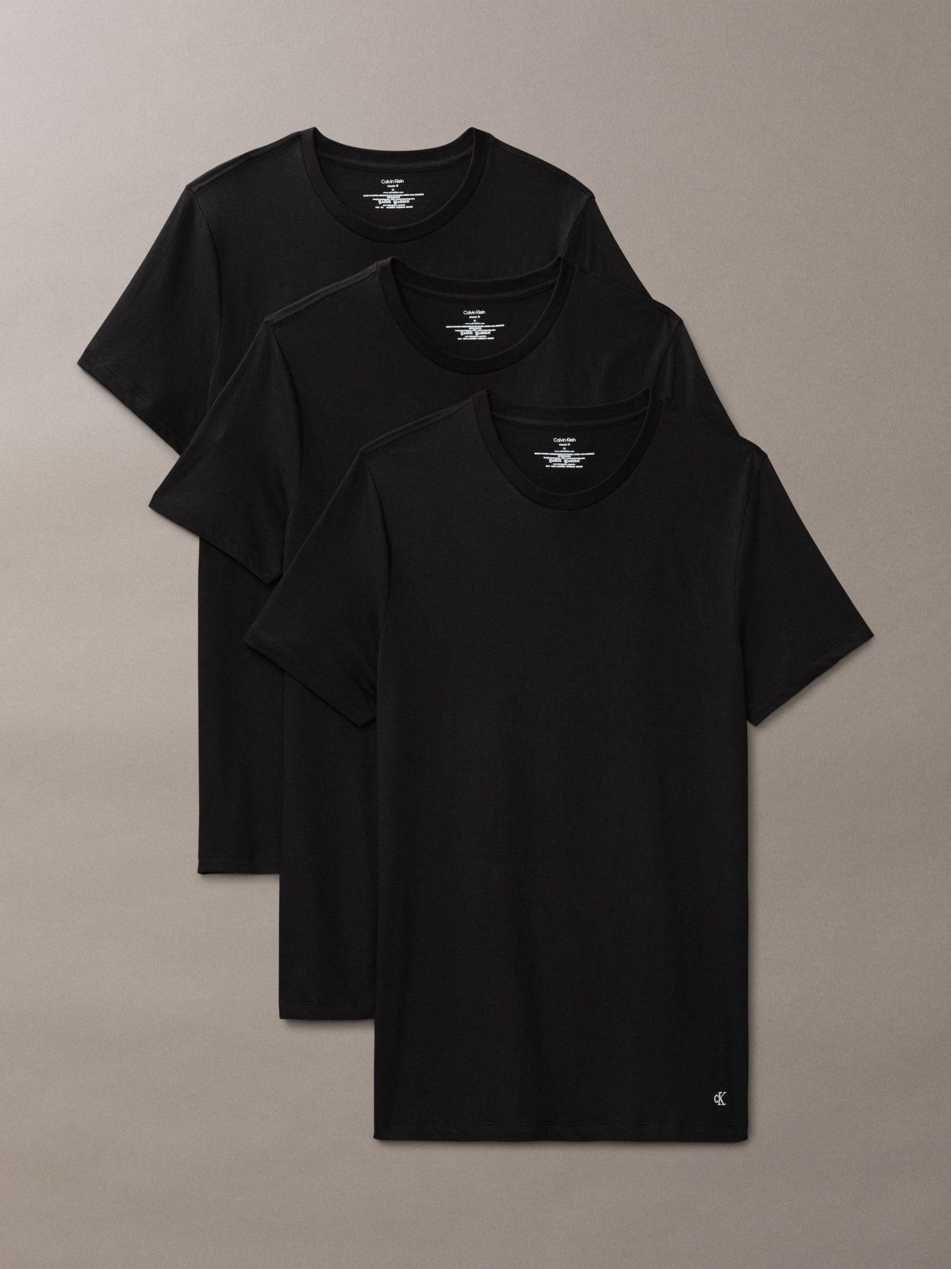 Pack 3 Camiseta Cuello Redondo Negro Calvin Klein-0