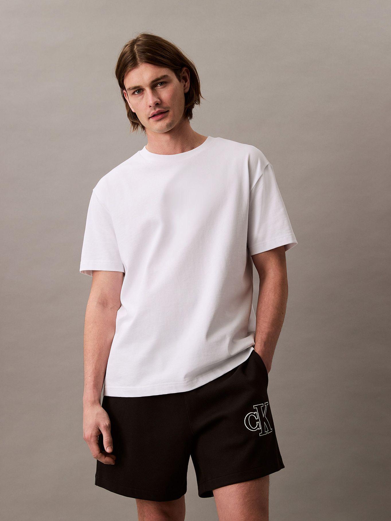 Short Canalé con Monograma Bordado Negro Calvin Klein-0