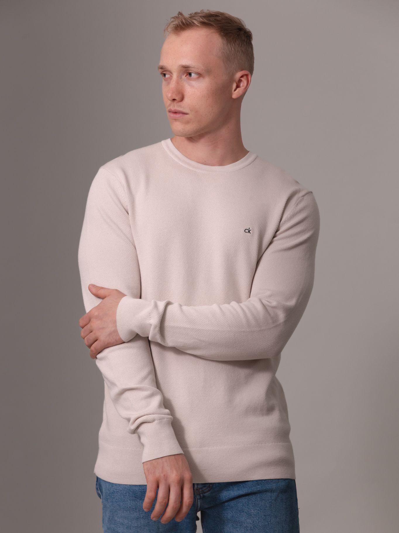 Sweater Pique Structure Sweater Crema Calvin Klein-0