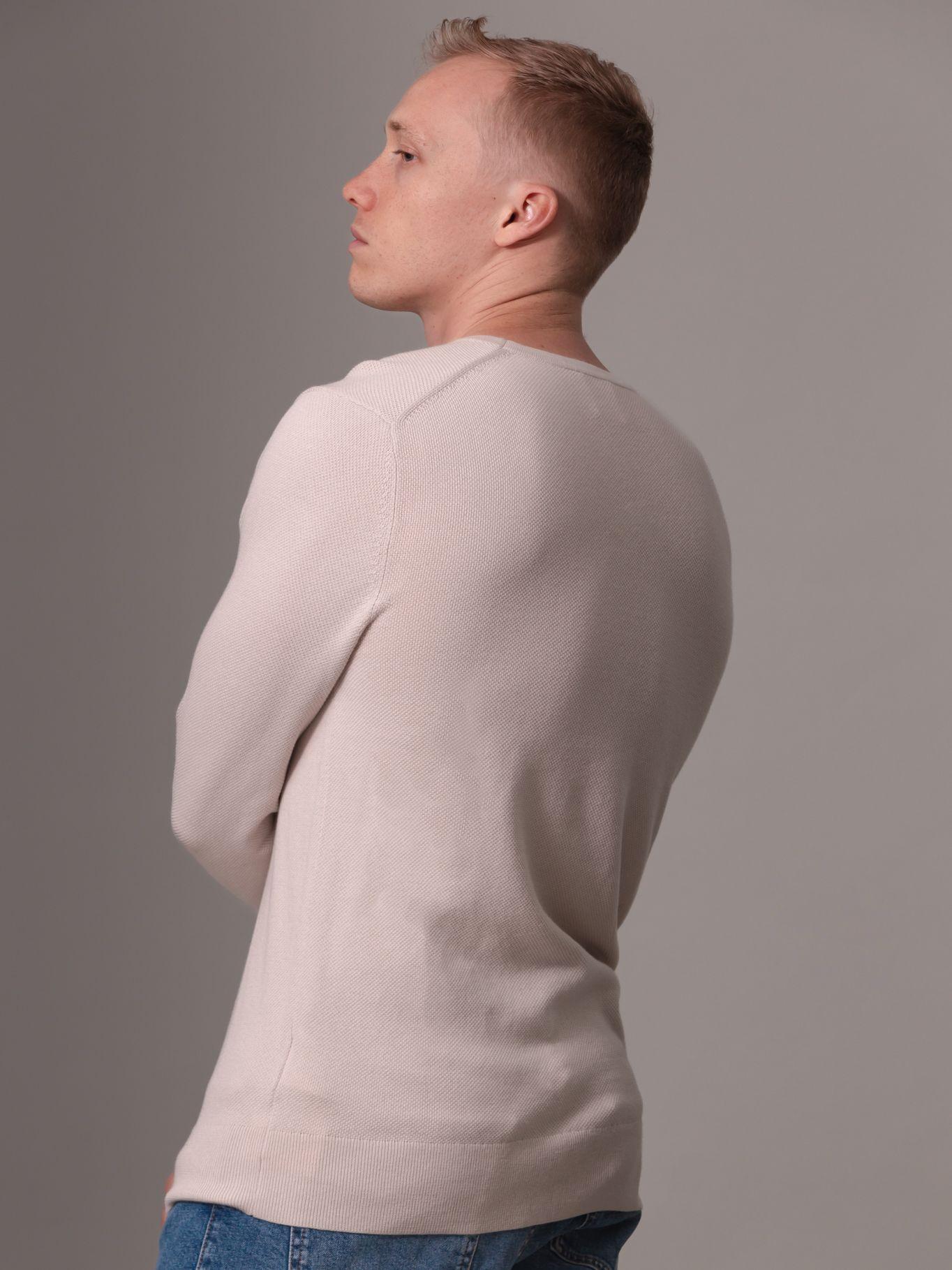 Sweater Pique Structure Sweater Crema Calvin Klein-3