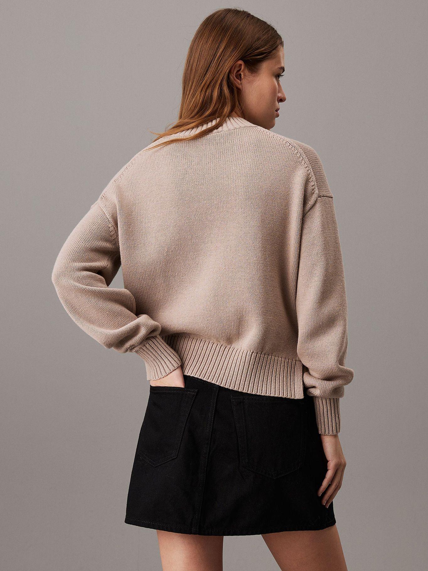 Sweater Ck Intarsia Loose Beige Calvin Klein-2