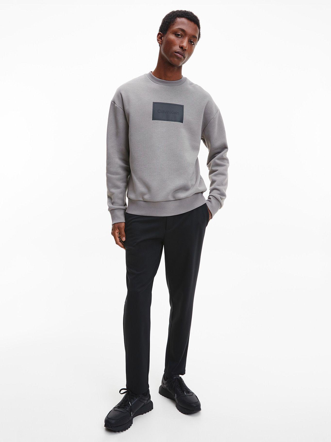 Polerón Textured Logo Gris Calvin Klein-1