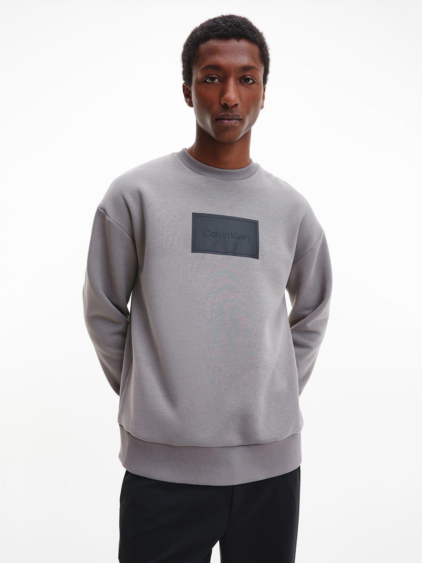 Polerón Textured Logo Gris Calvin Klein-0