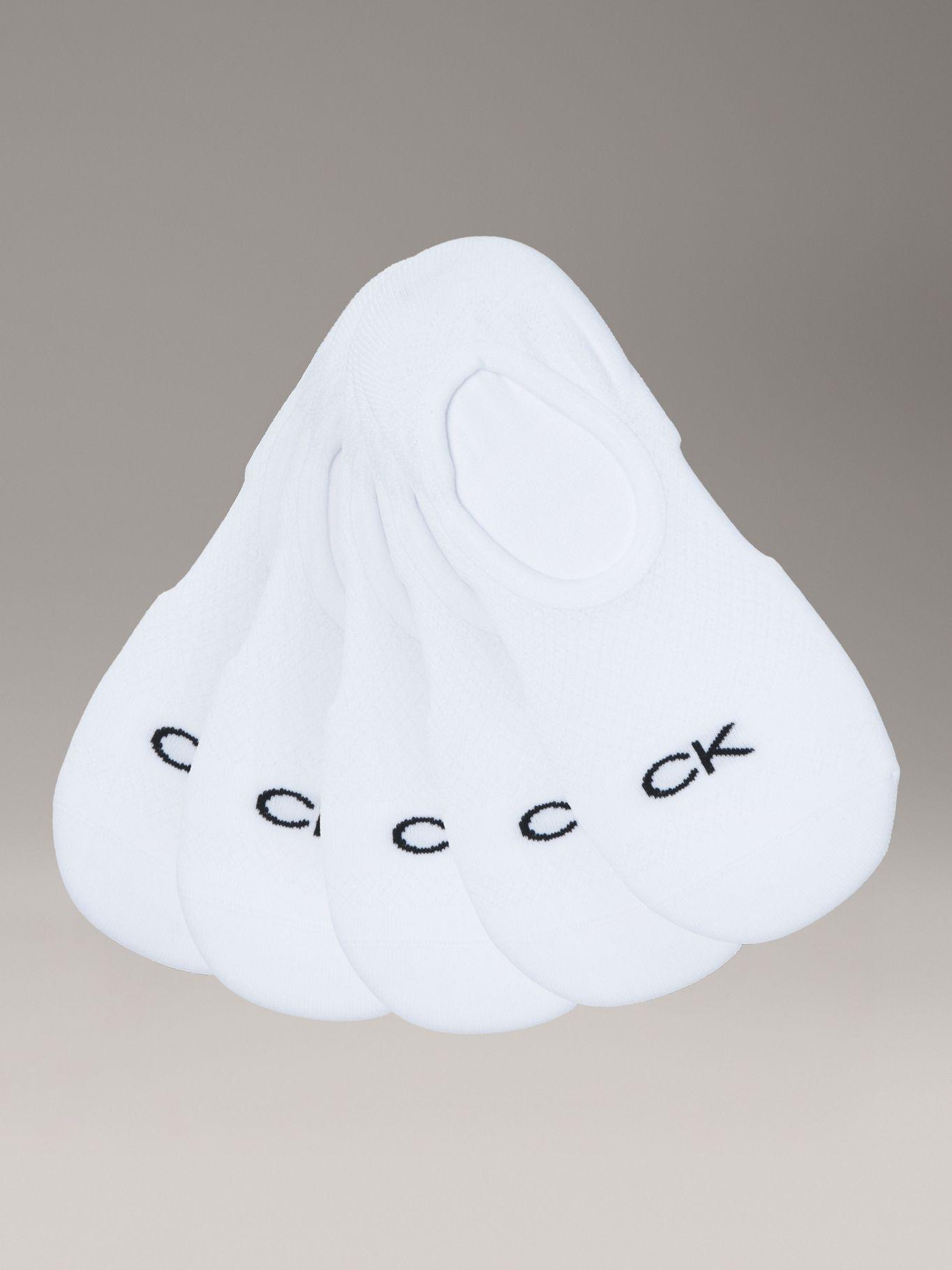 Pack 5 Calcetin Invisible Liso Blanco Calvin Klein-0