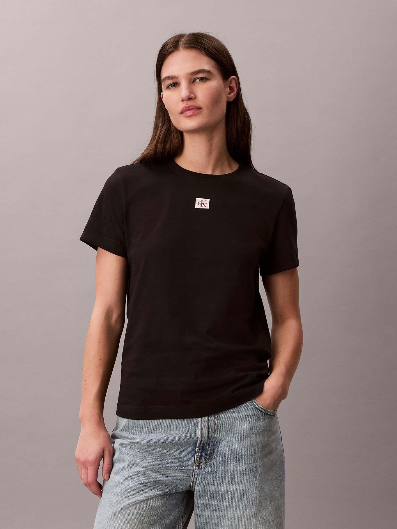 Polera Classic Fit Etiqueta Tejida Negro Calvin Klein-0
