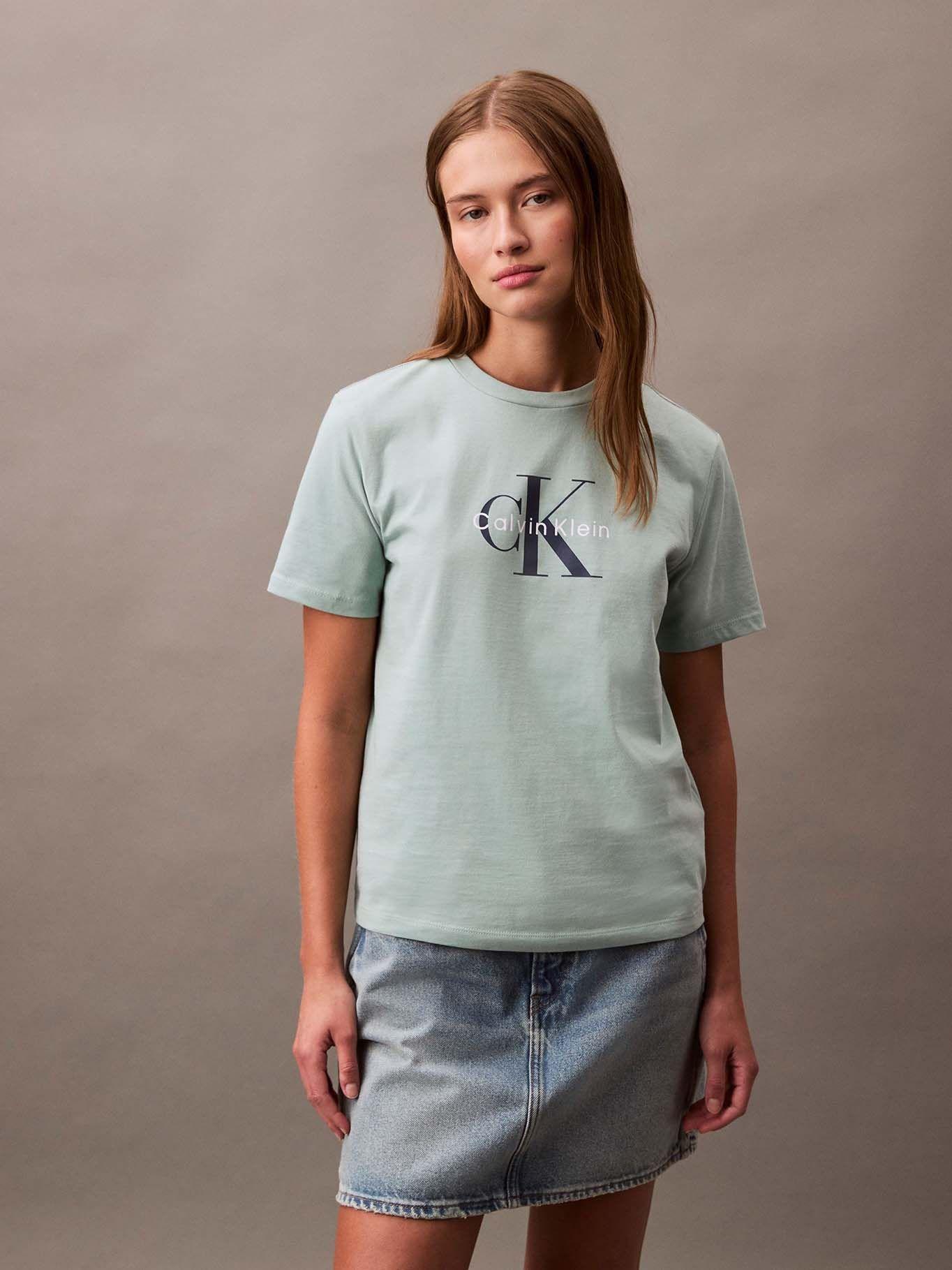 Polera Classic Monogram Hero Celeste Calvin Klein-0