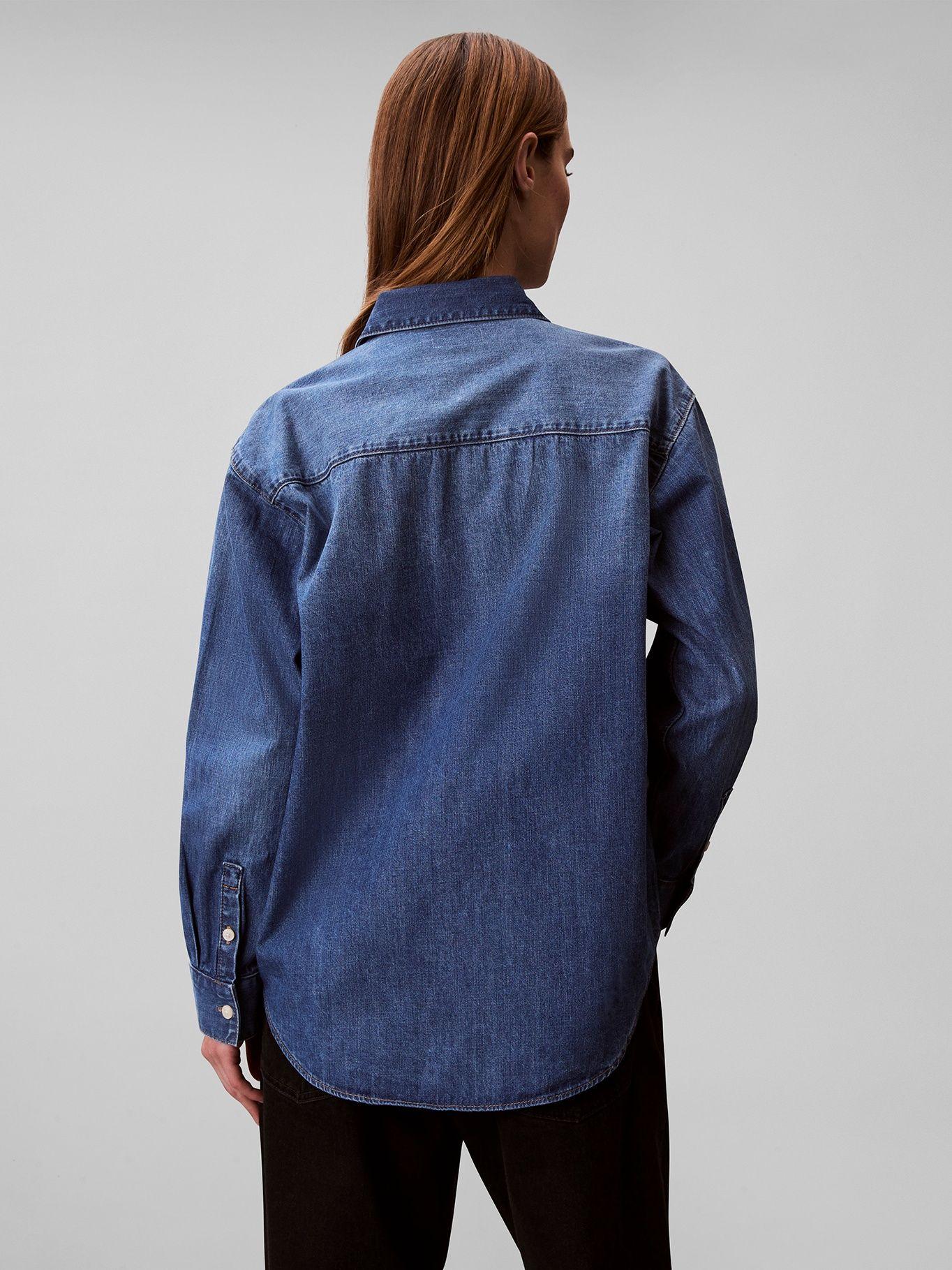 Camisa Manga Larga Holgada Indigo Azul Calvin Klein-2