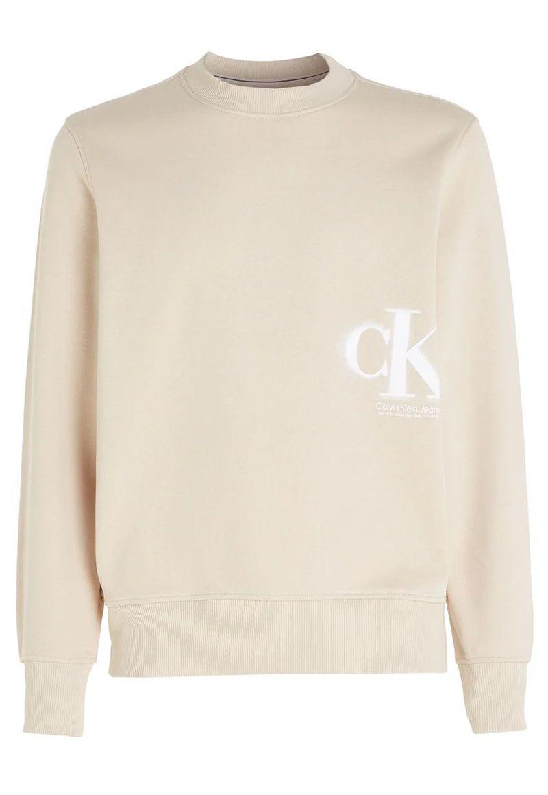 Sudadera manga larga con logo Beige Calvin Klein-3