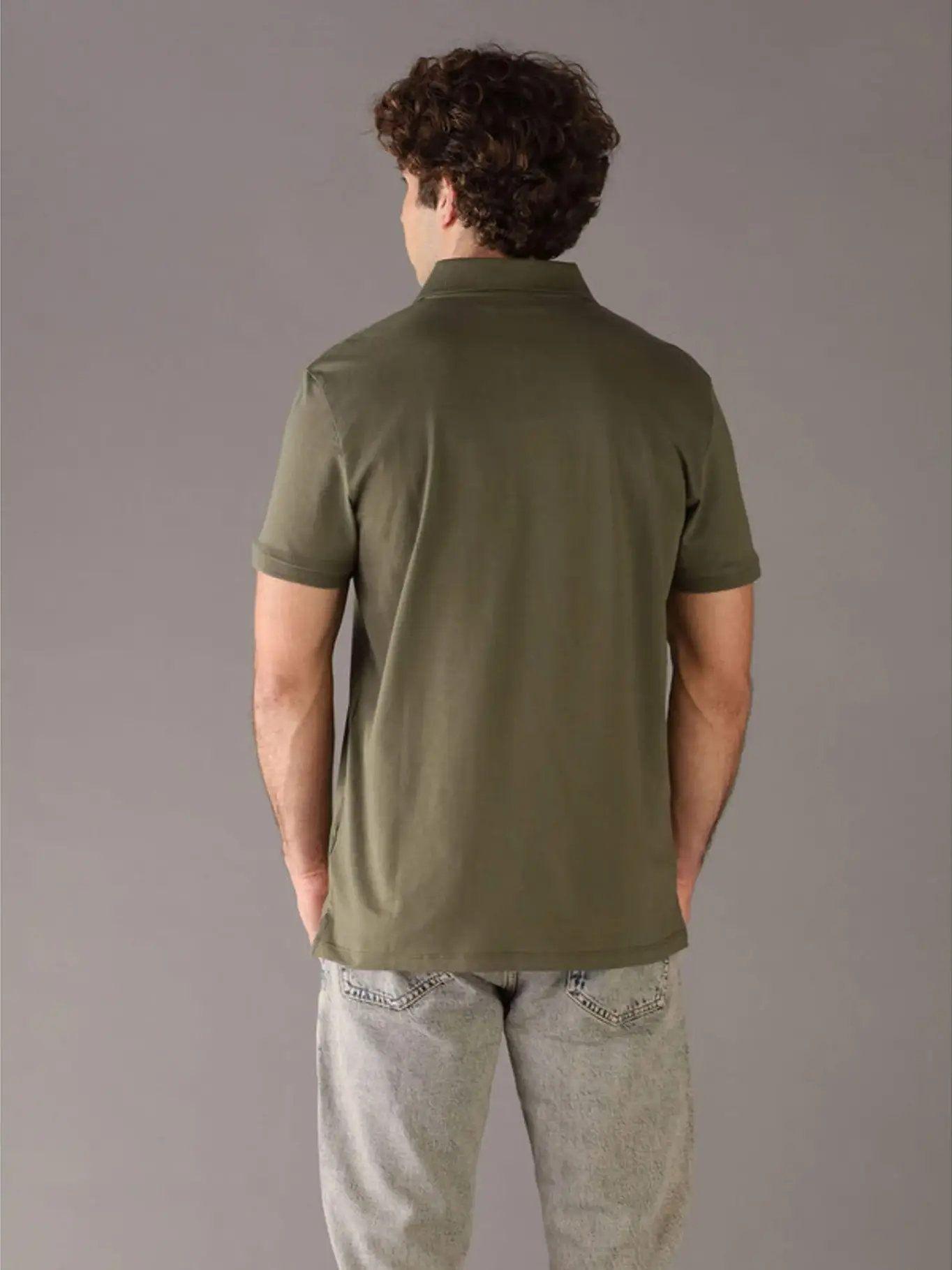 Polo Clásico con Monograma Bordado Verde Calvin Klein-2