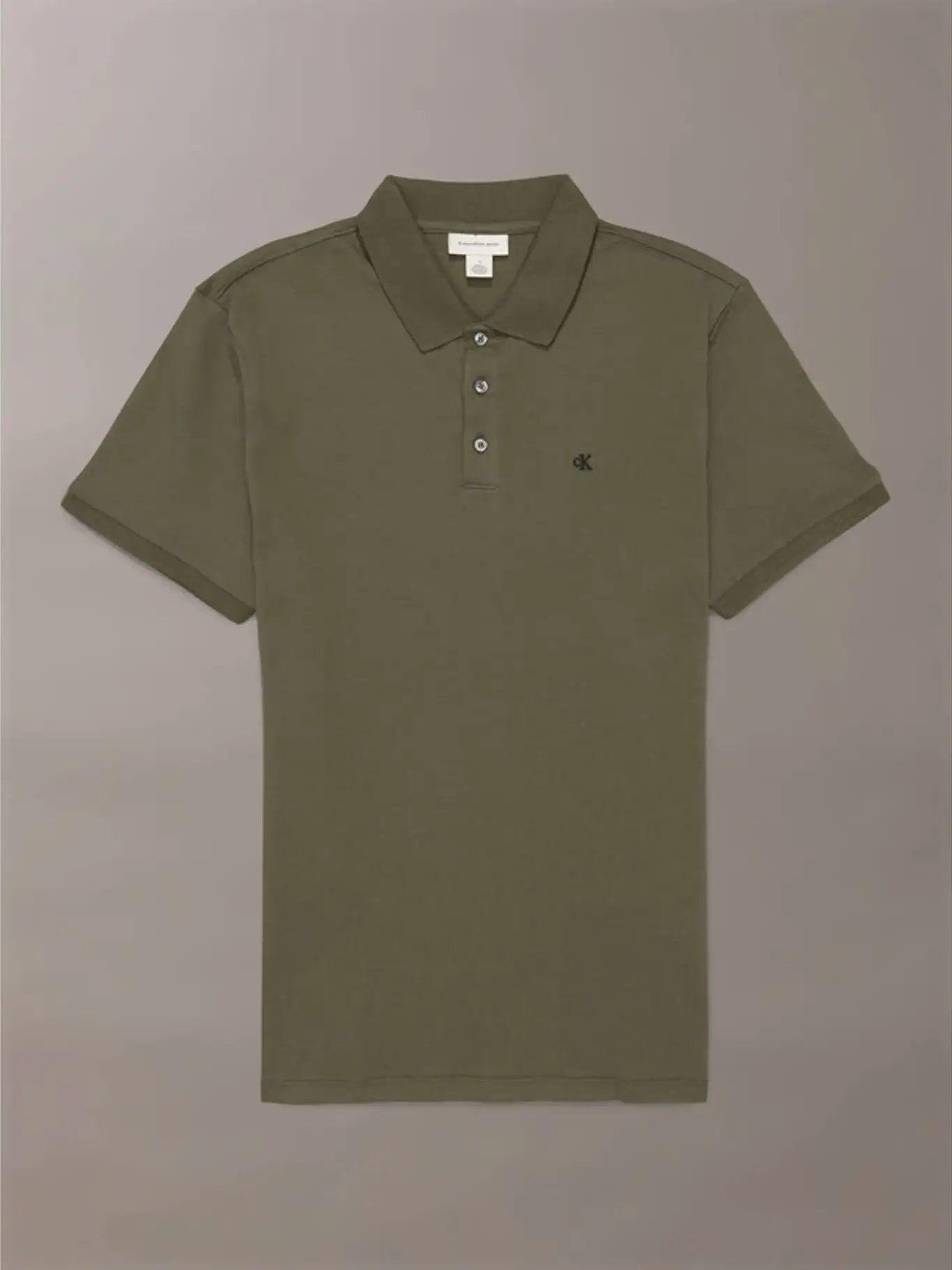 Polo Clásico con Monograma Bordado Verde Calvin Klein-4