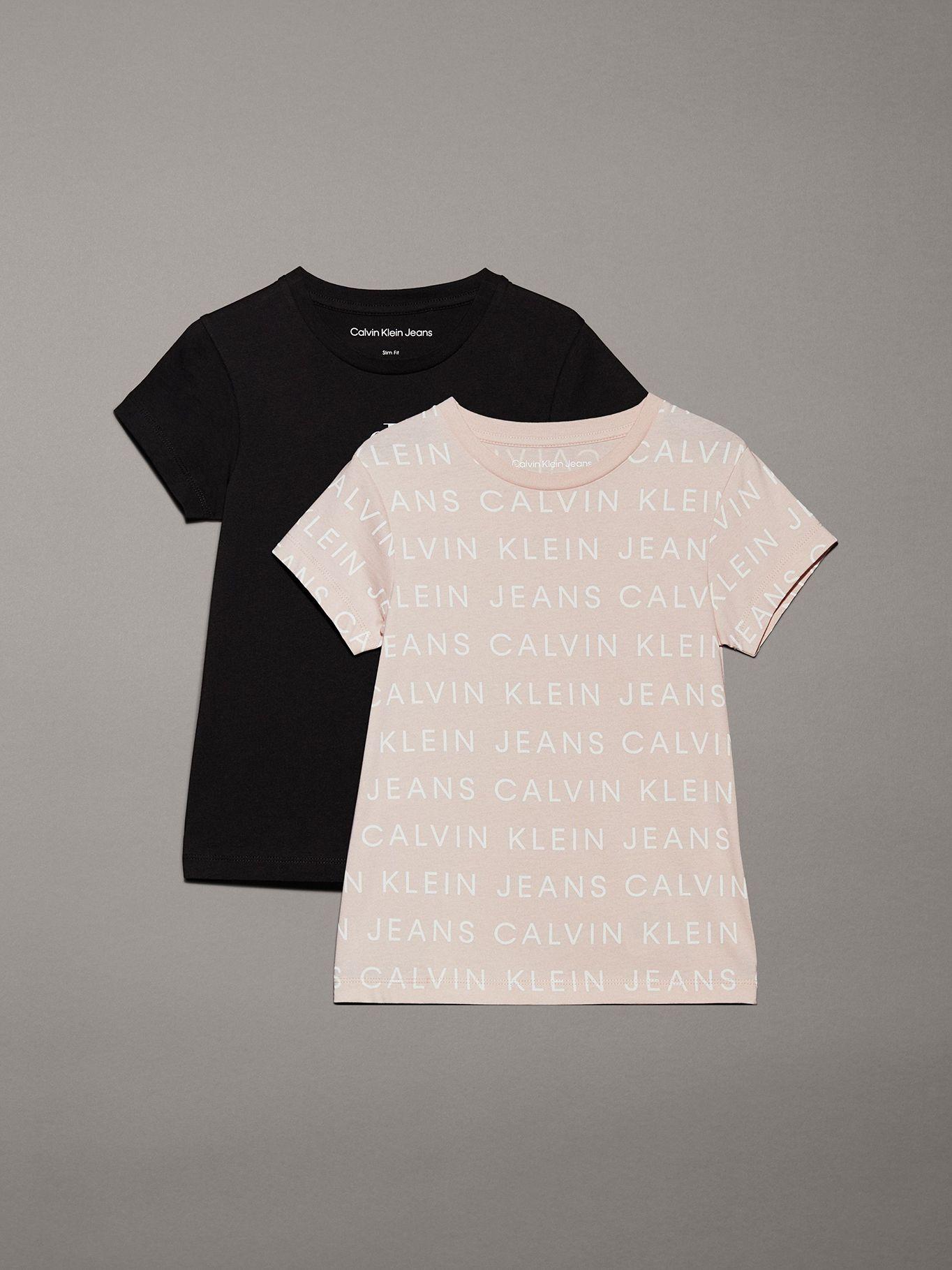 Pack 2 Poleras Niña Logo Aop Rosado Calvin Klein-0