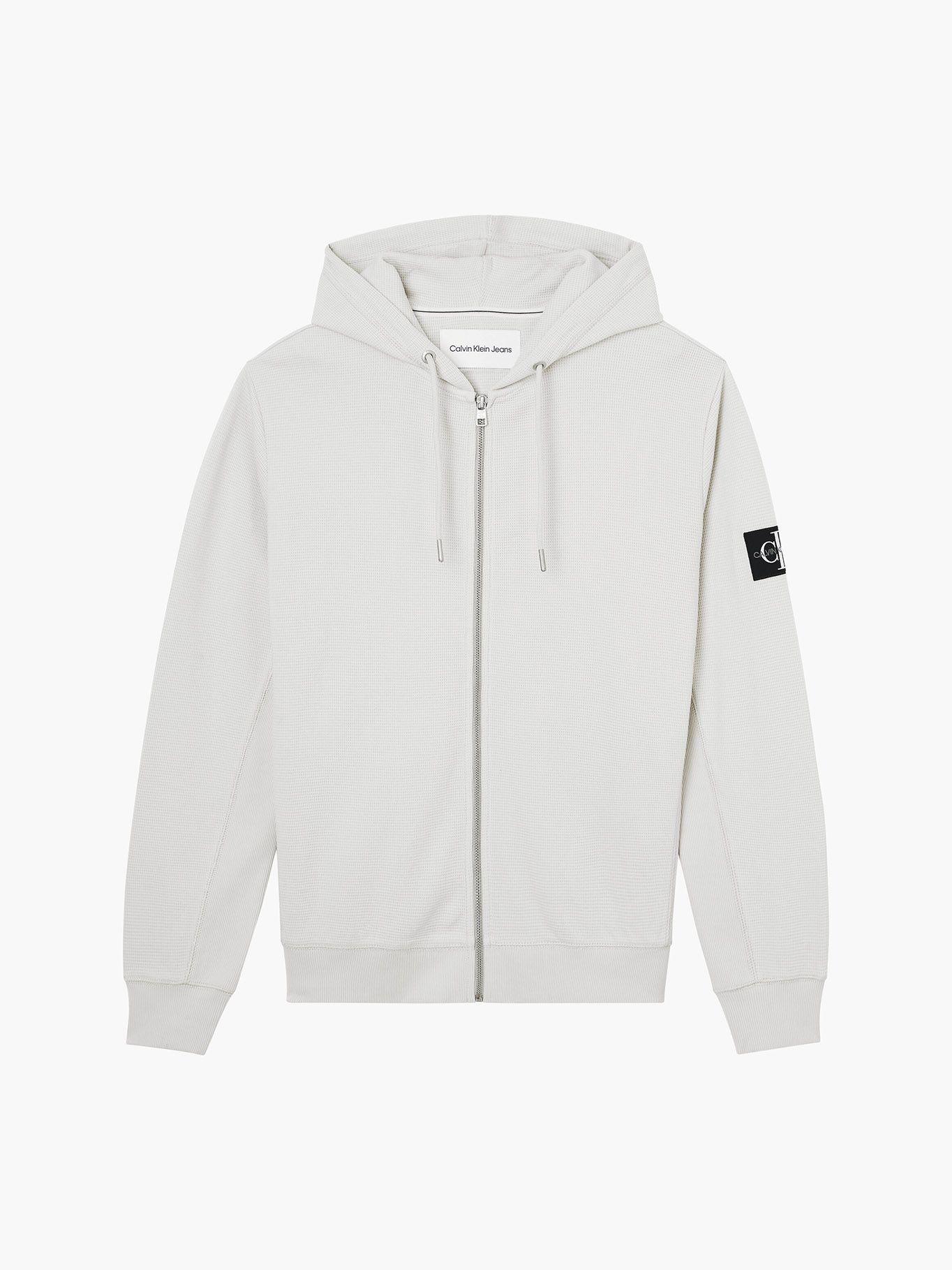 Hoodie Monogram Badge Crema Calvin Klein-4