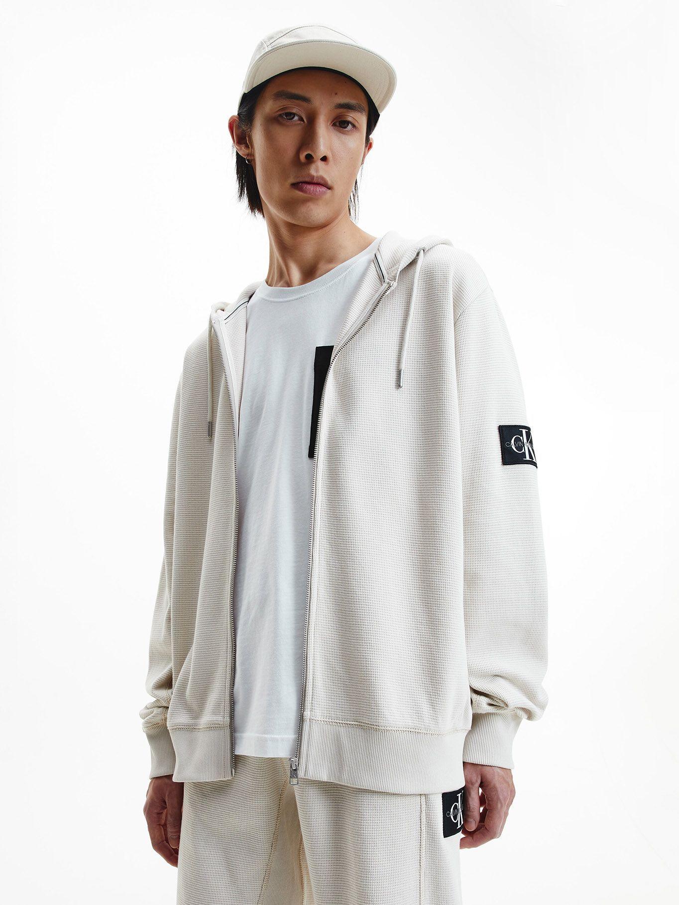 Hoodie Monogram Badge Crema Calvin Klein-0