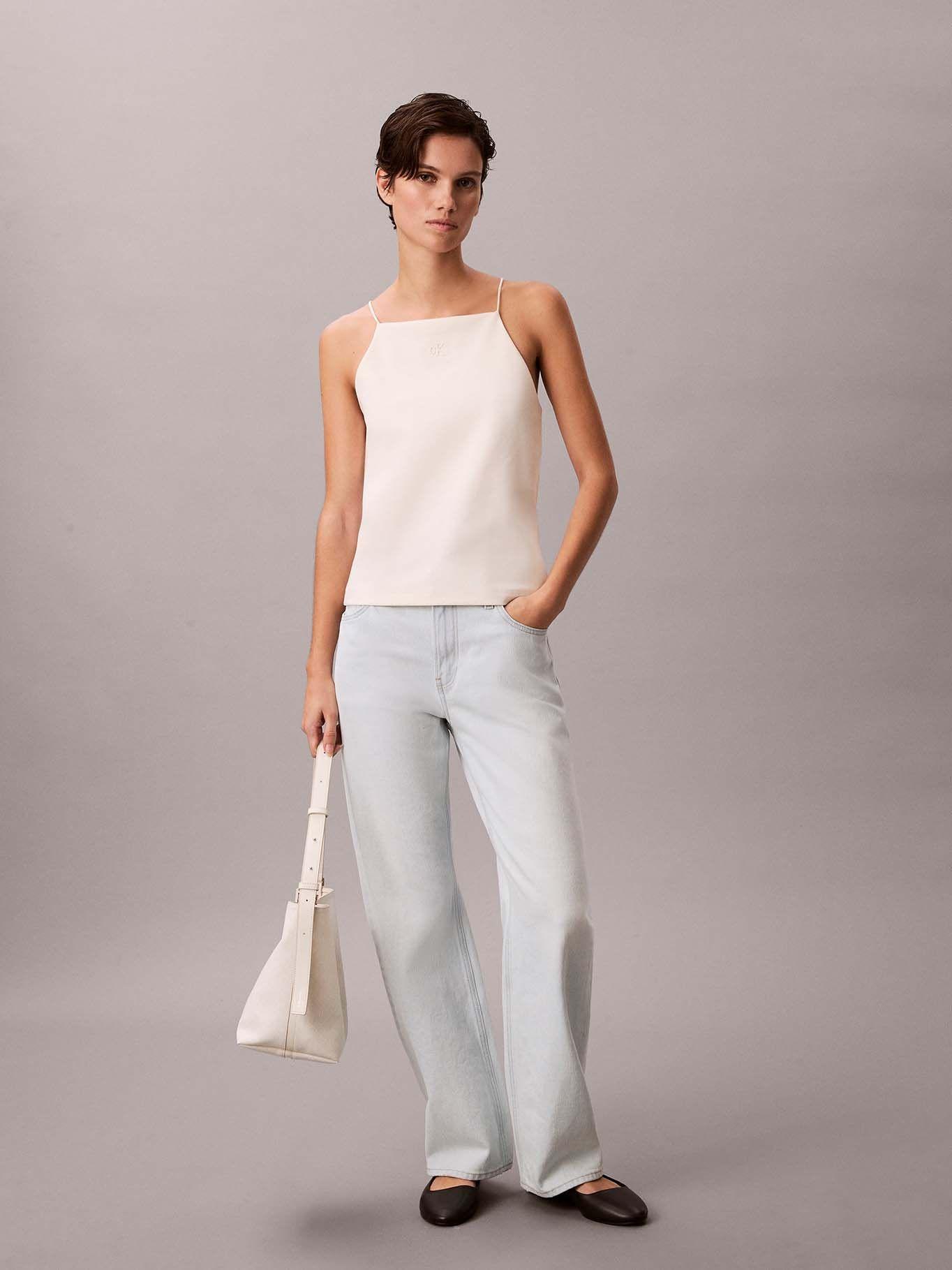 Top de Tirantes con Monograma Blanco Calvin Klein-1