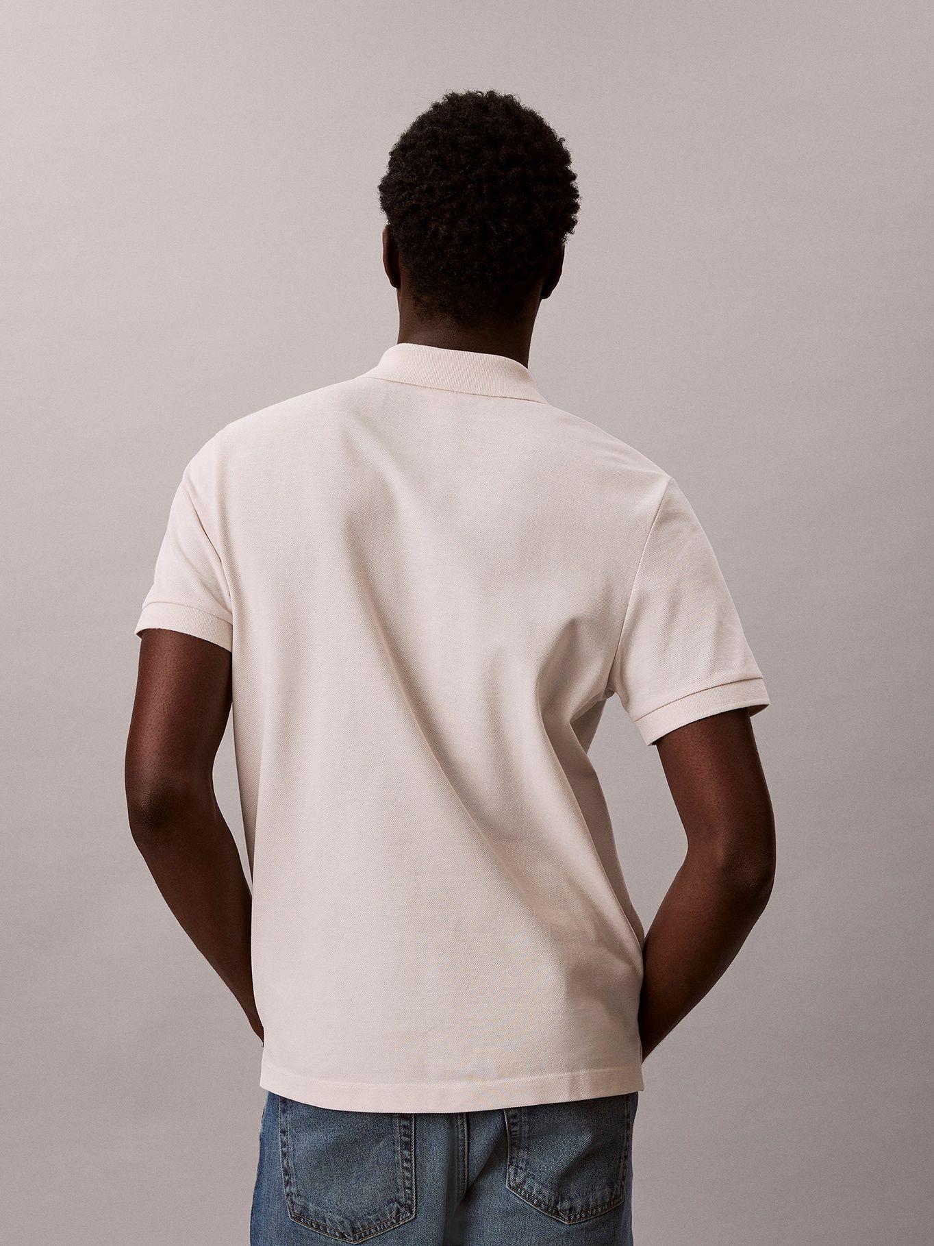 Polo Casual Piqué Cuello Abierto Blanco Calvin Klein-2