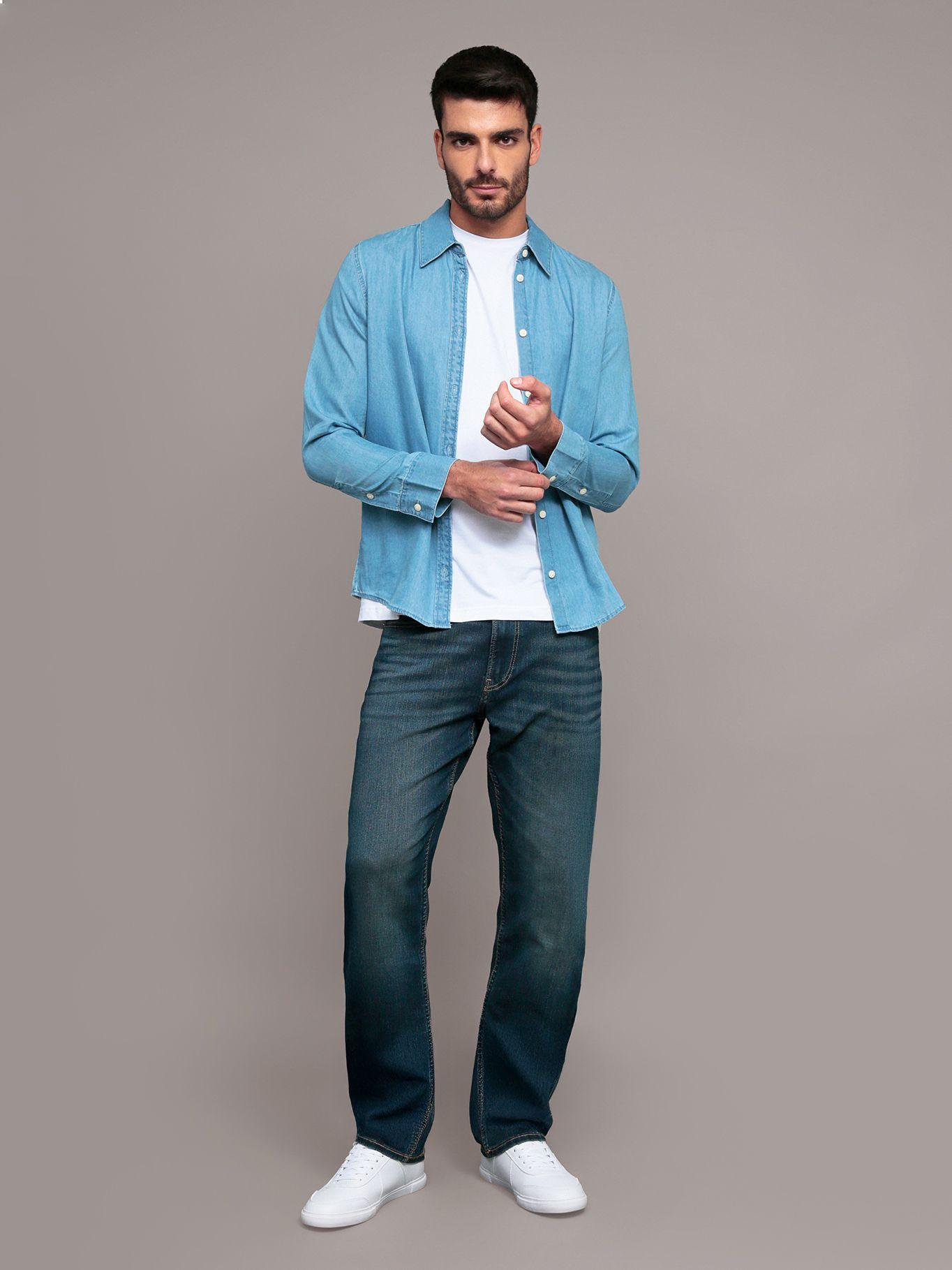 Camisa de manga larga en tencel Celeste Calvin Klein-1