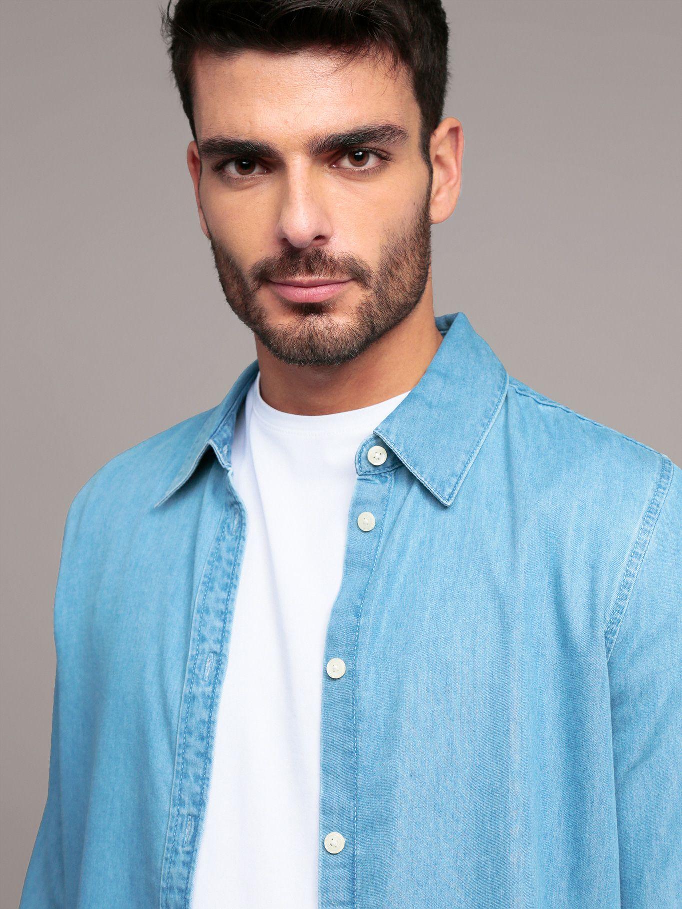 Camisa de manga larga en tencel Celeste Calvin Klein-4