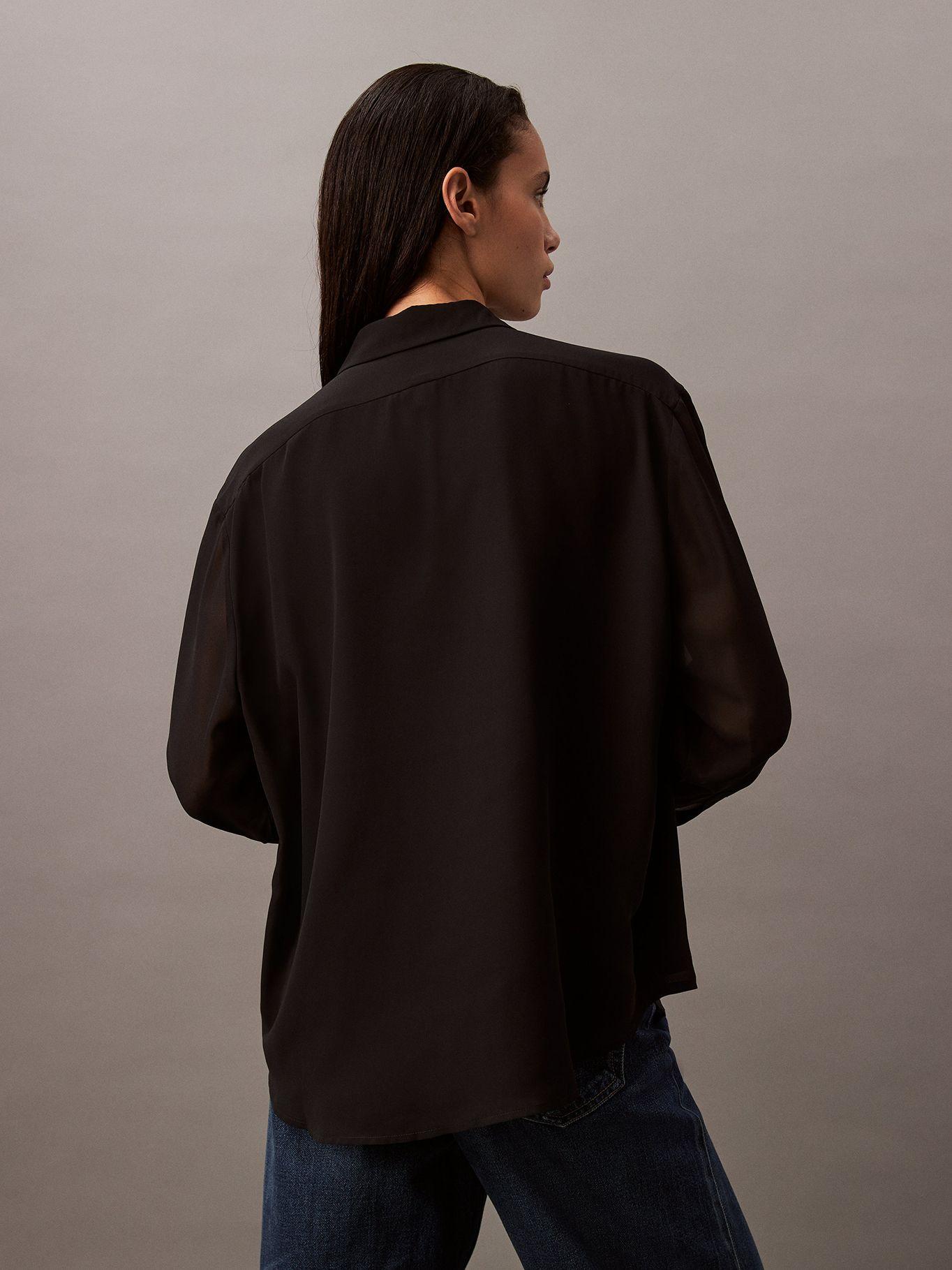 Blusa De Manga Remangable Negro Calvin Klein-2