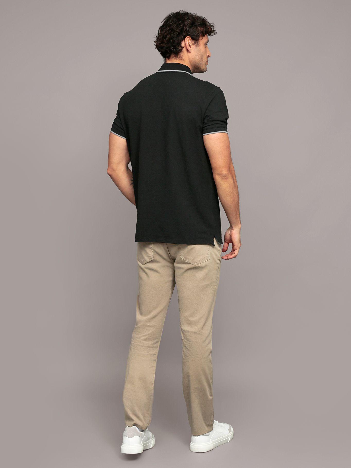 Polo Stretch Solid Tipped Negro Calvin Klein-2