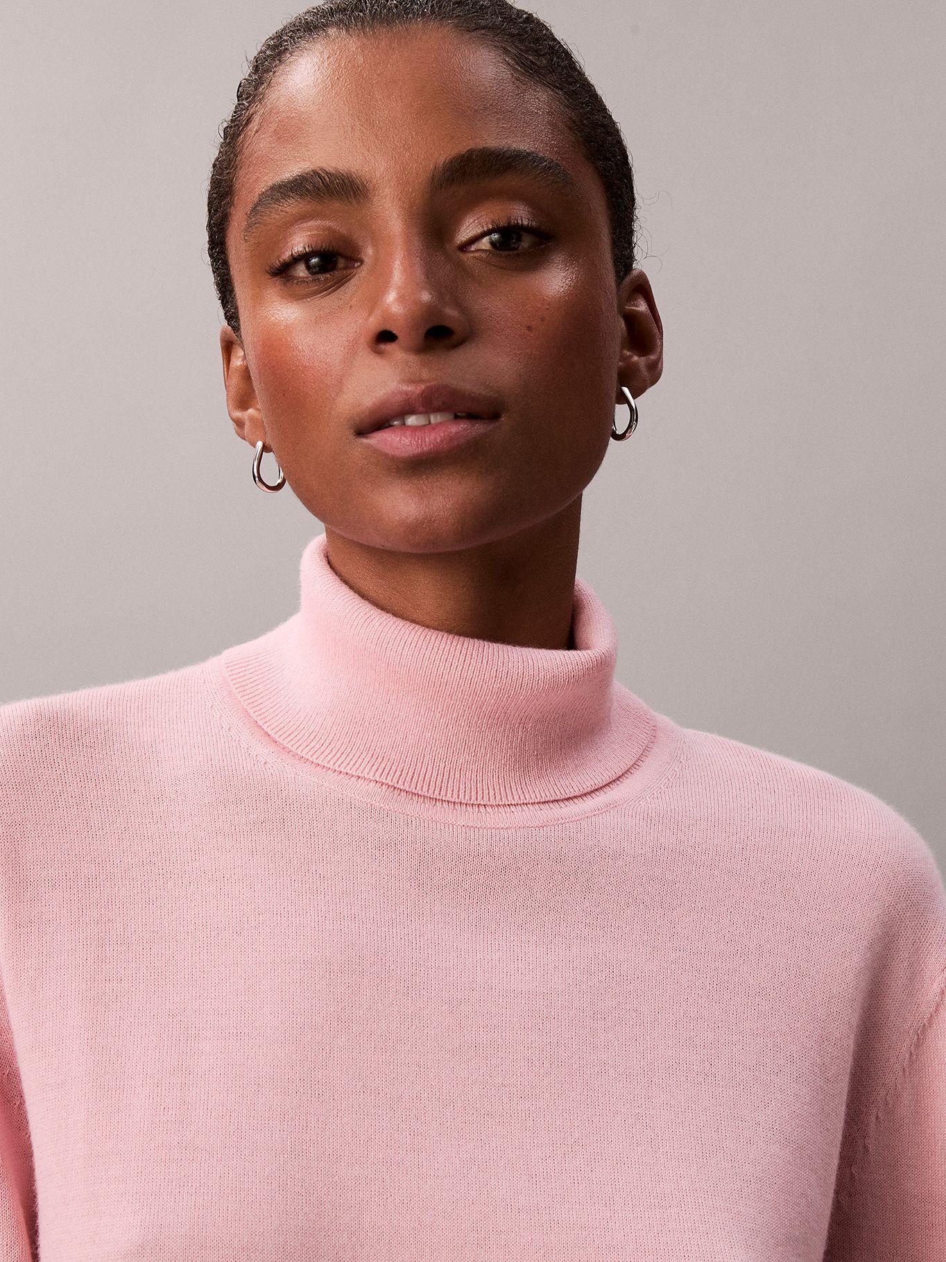 Sweater Cuello Alto C Lana Merino Rosado Calvin Klein-4