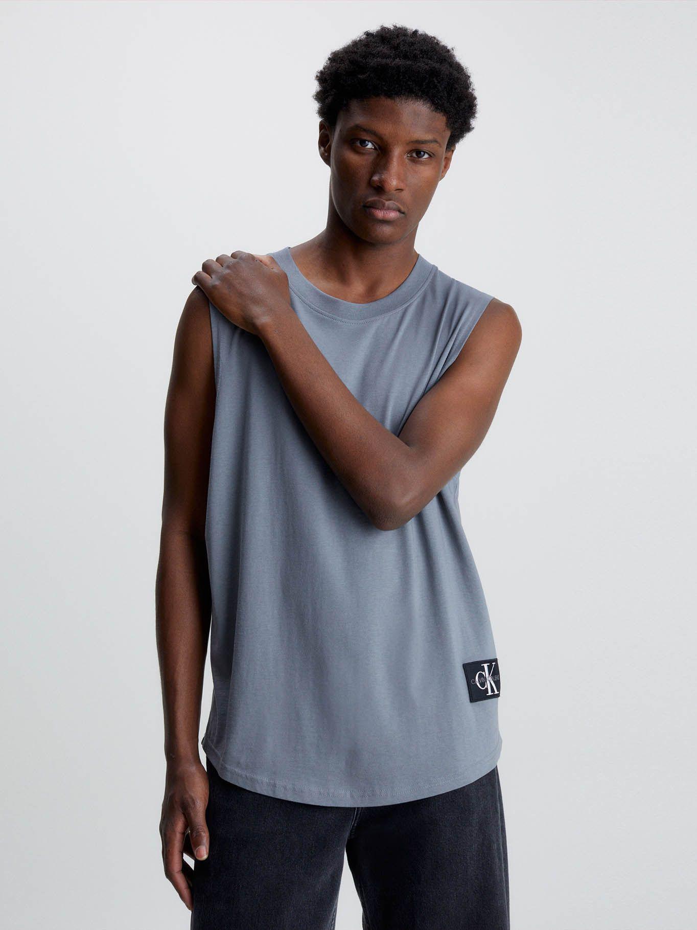 Camiseta de tirantes de algodón orgánico Gris Calvin Klein-0