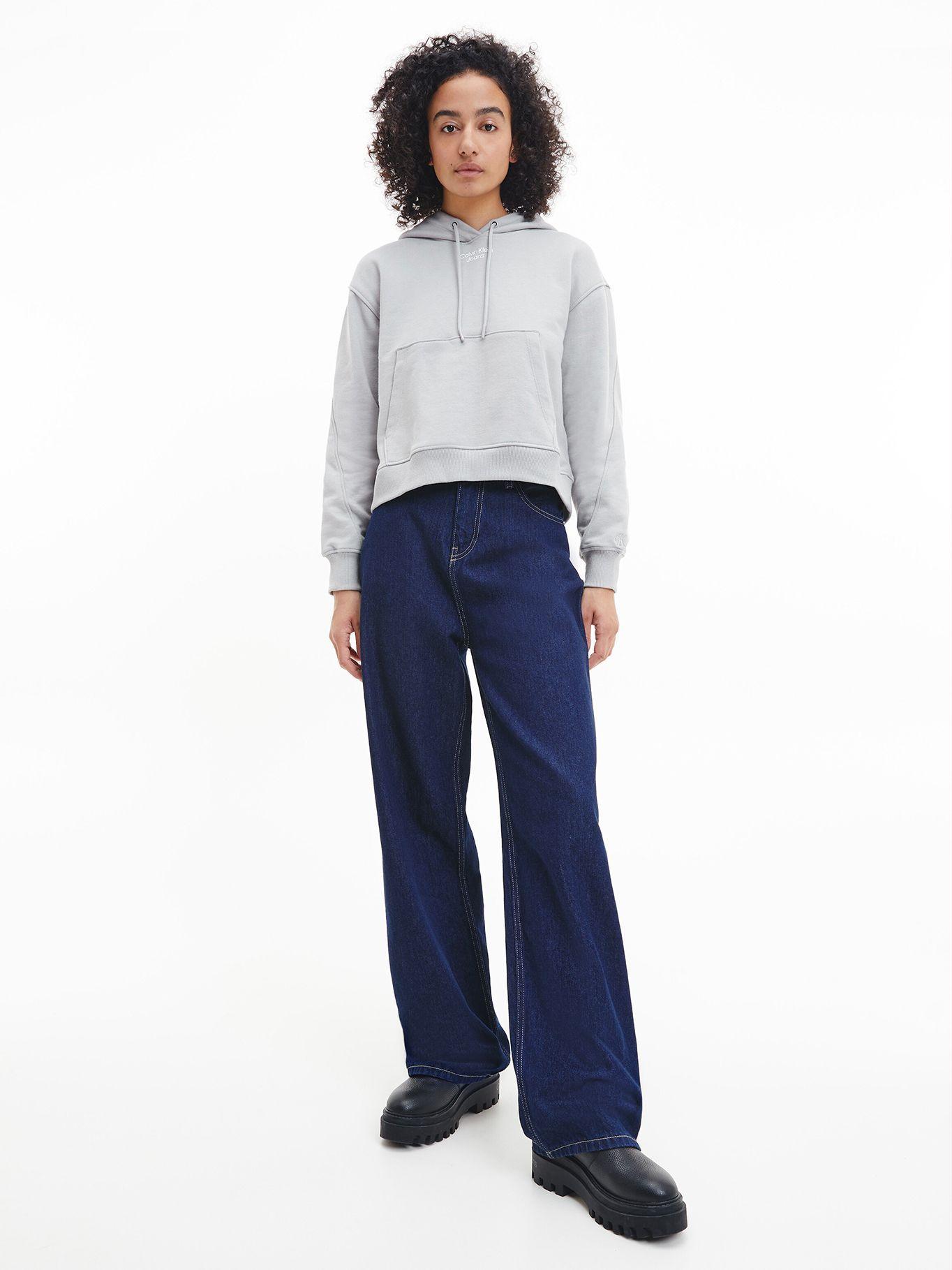 Polerón Hoodie Stacked Logo Gris Calvin Klein-1