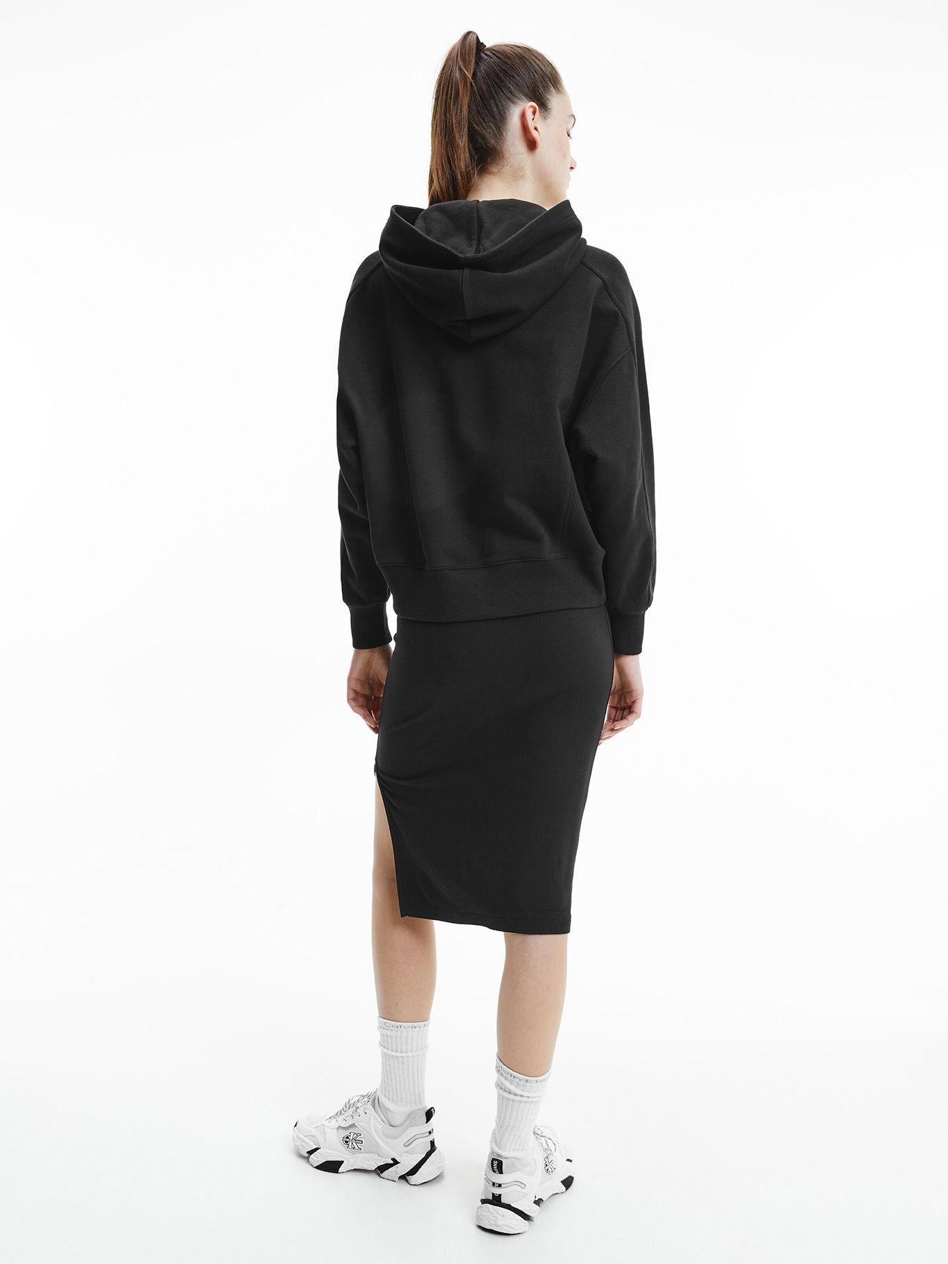 Hoodie Oversized Micro Branding Negro Calvin Klein-2