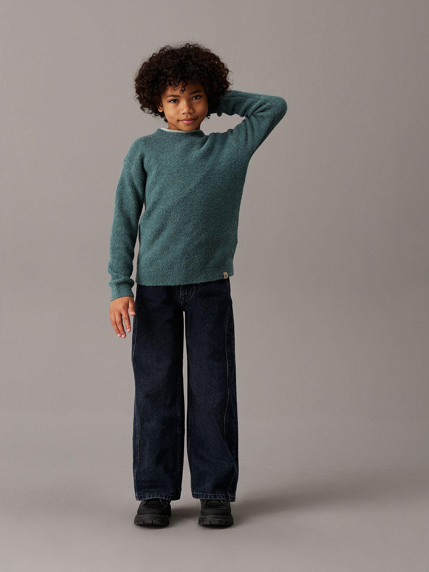 Sweater Niño Boucle Crewneck Verde Calvin Klein-1