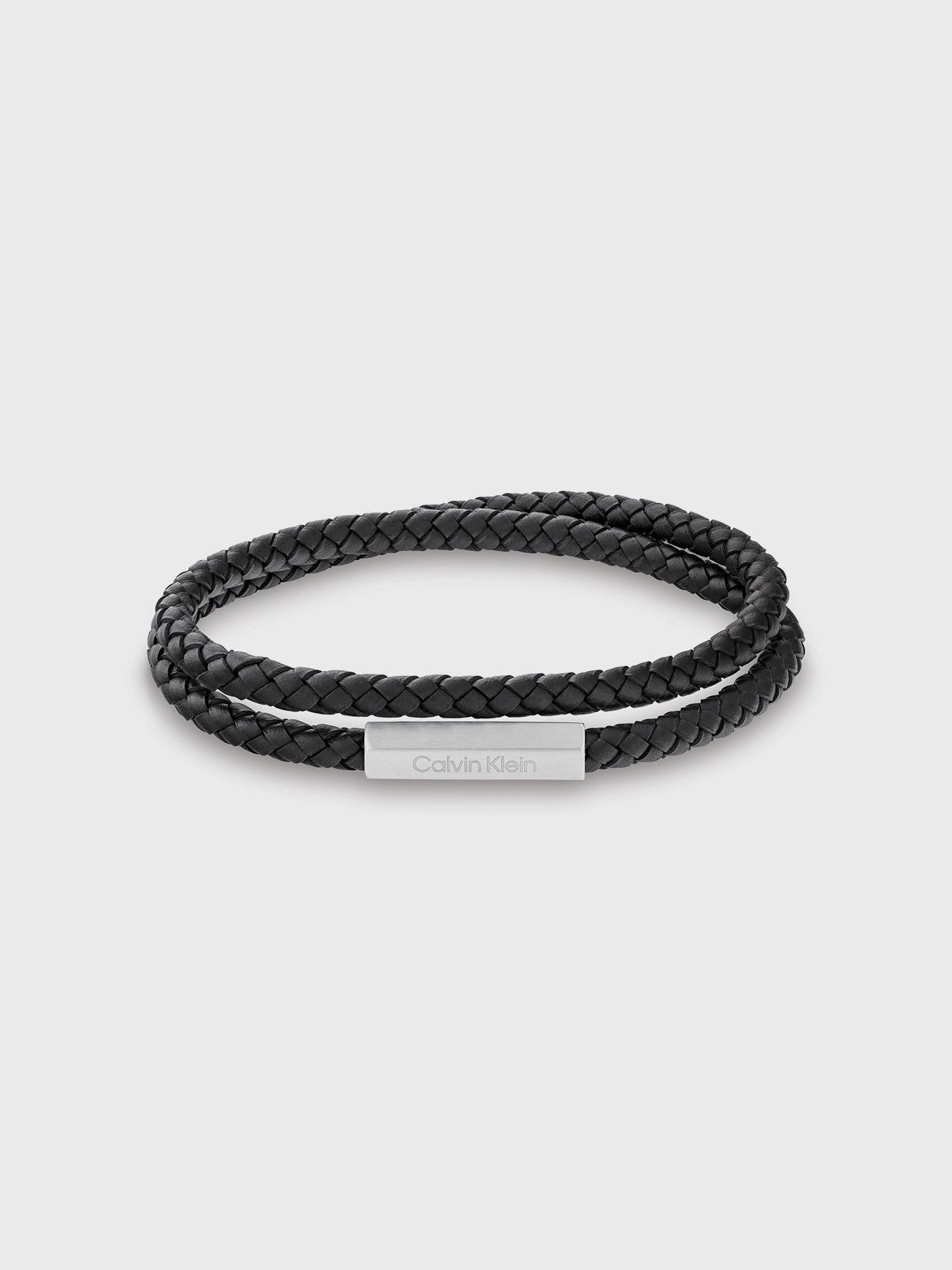 Pulsera de Cuero Metal Logo Negro Calvin Klein-0