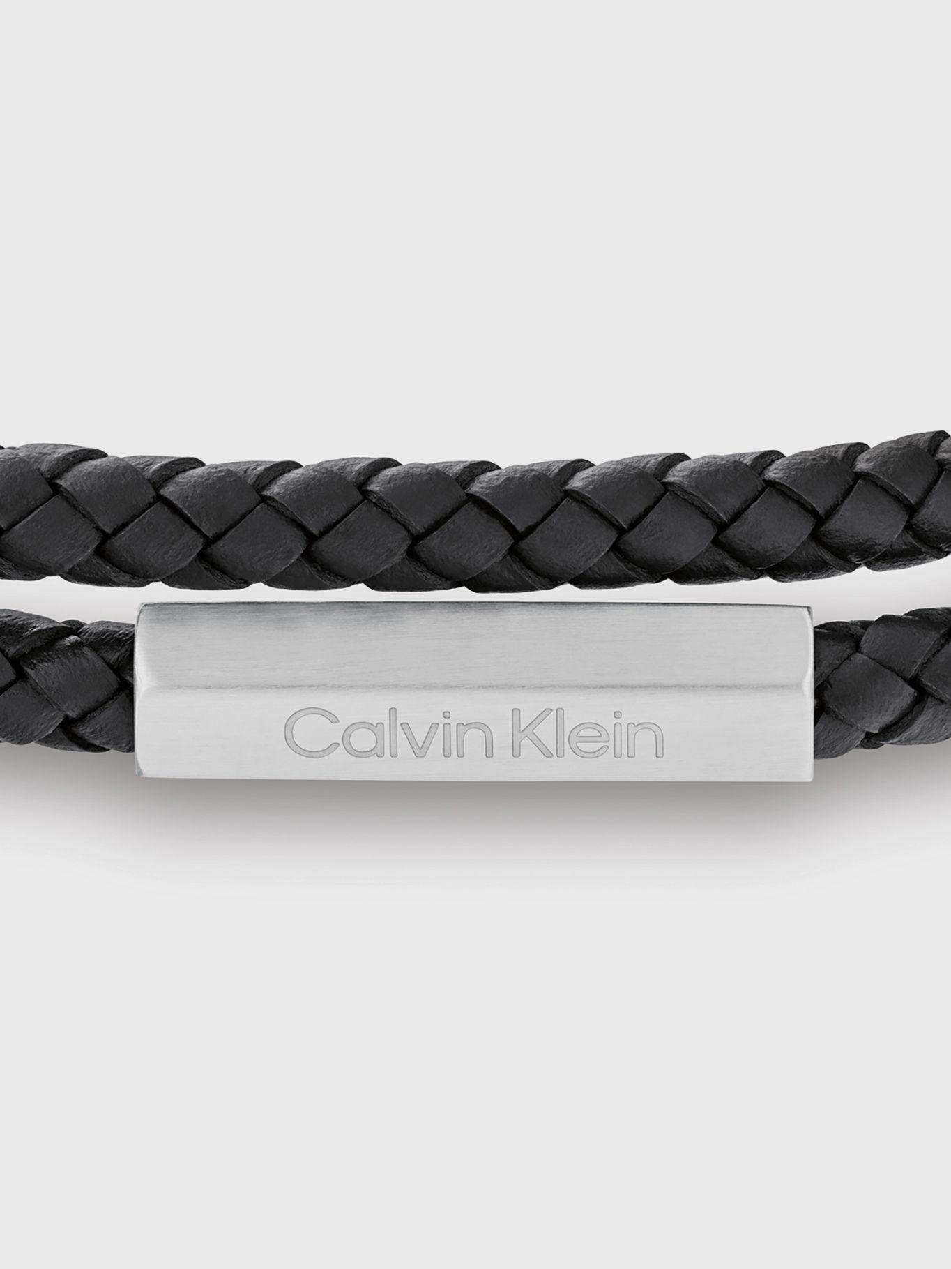 Pulsera de Cuero Metal Logo Negro Calvin Klein-1