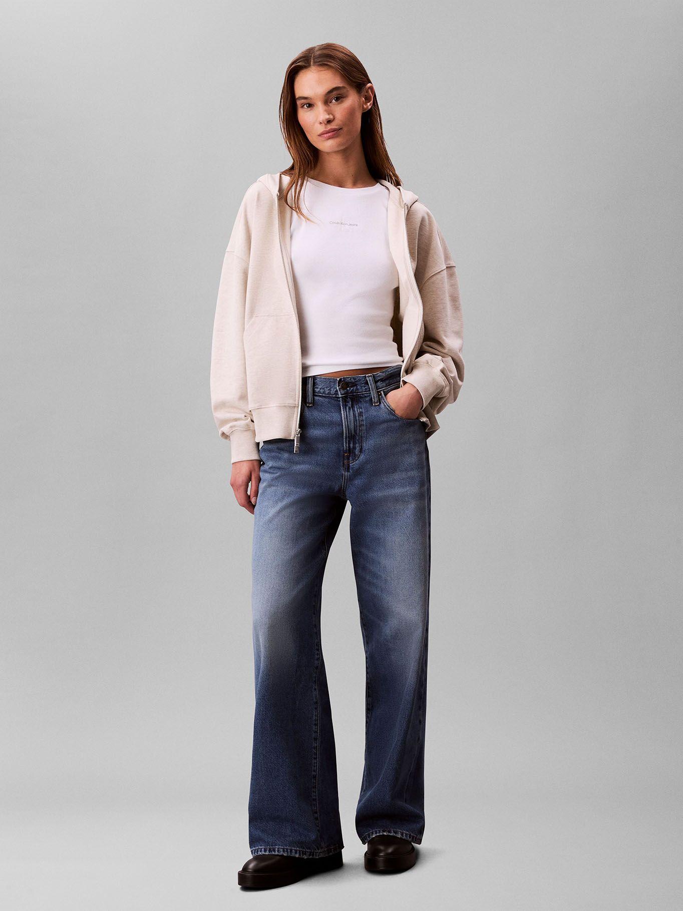 Polerón C Gorro De Cremallera Blanco Calvin Klein-1