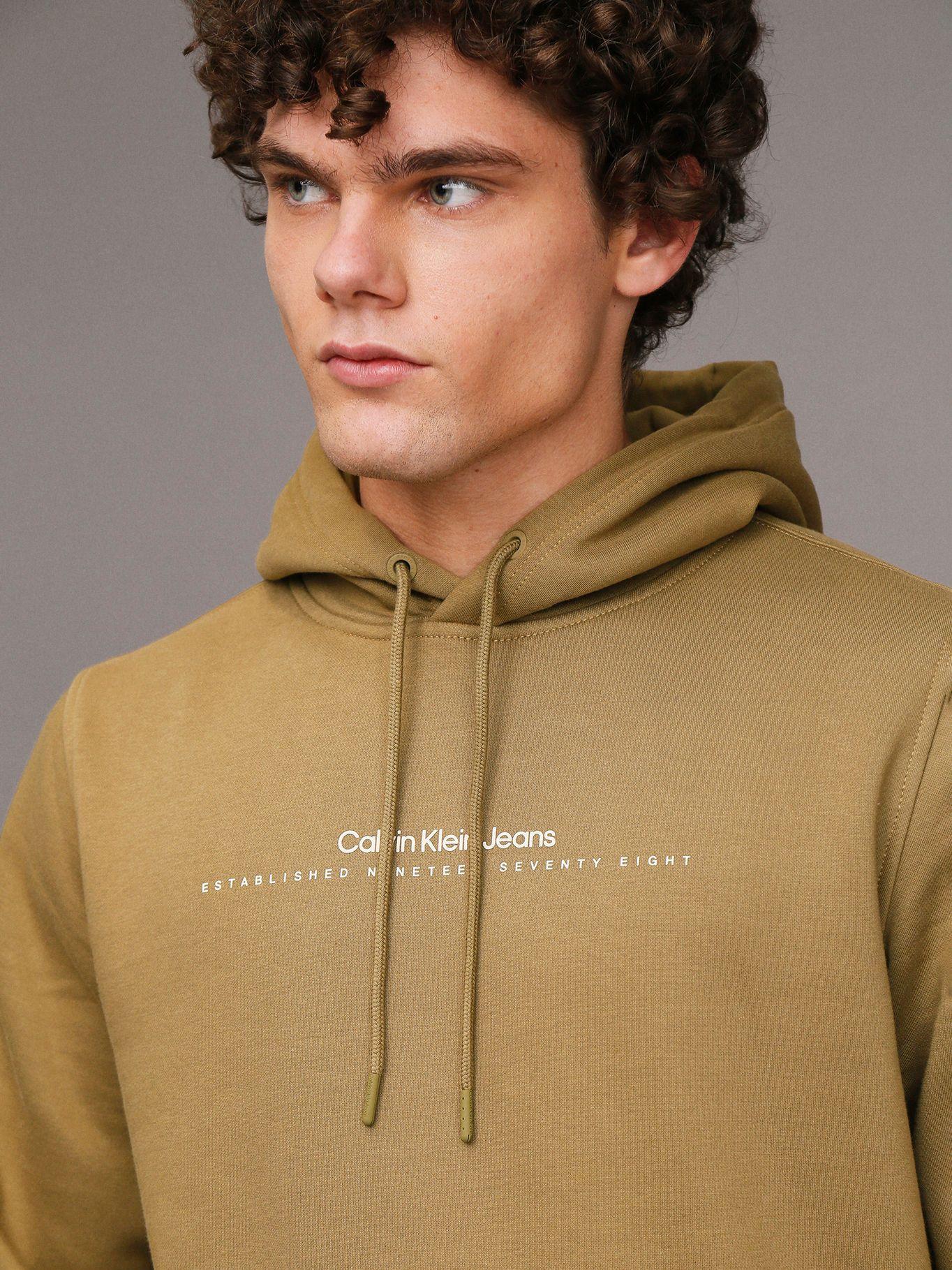 Polerón con Gorro Minimal Logo Verde Calvin Klein-4