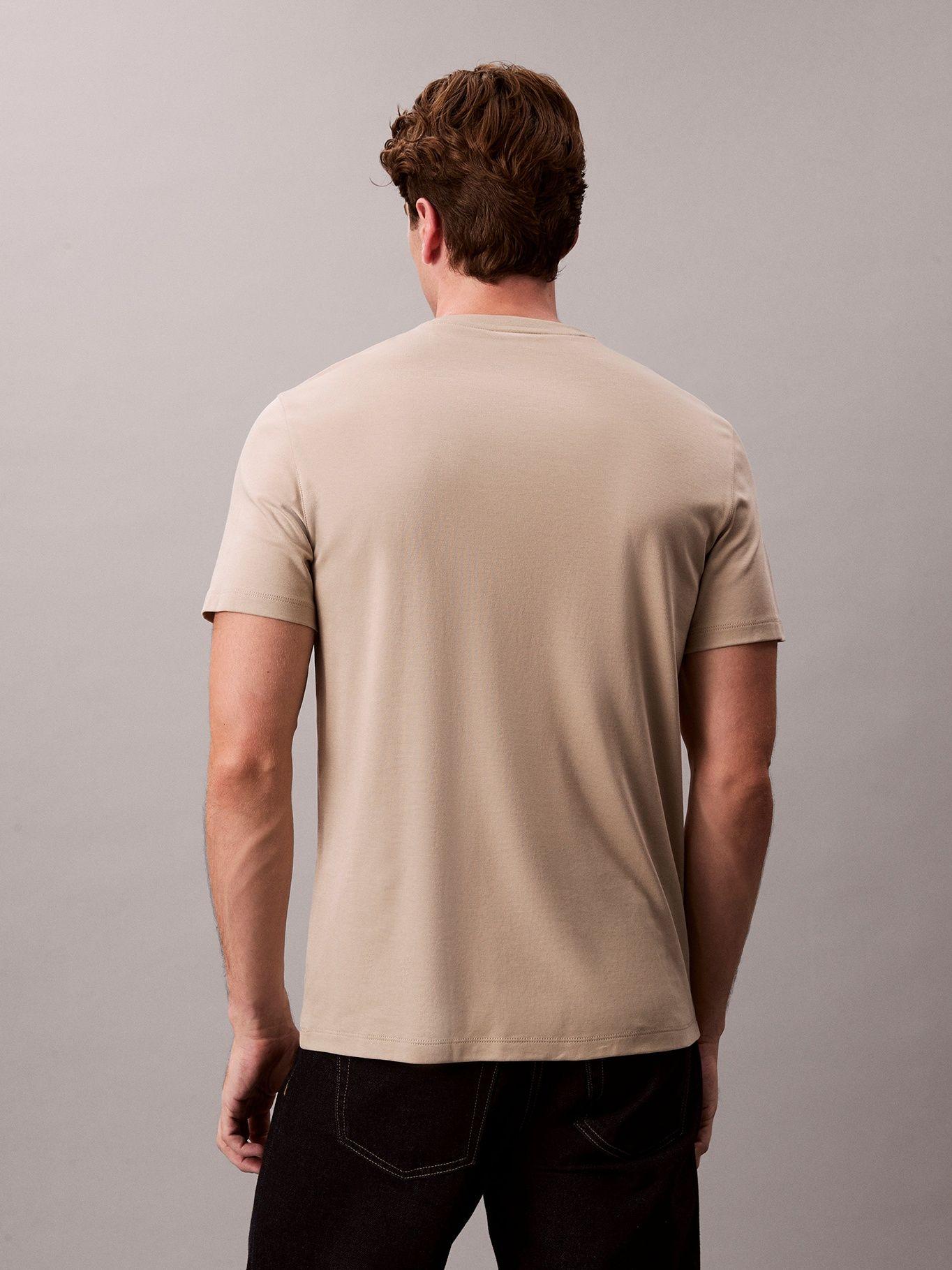Polera de Algodón con Logo Bordado Beige Calvin Klein-2