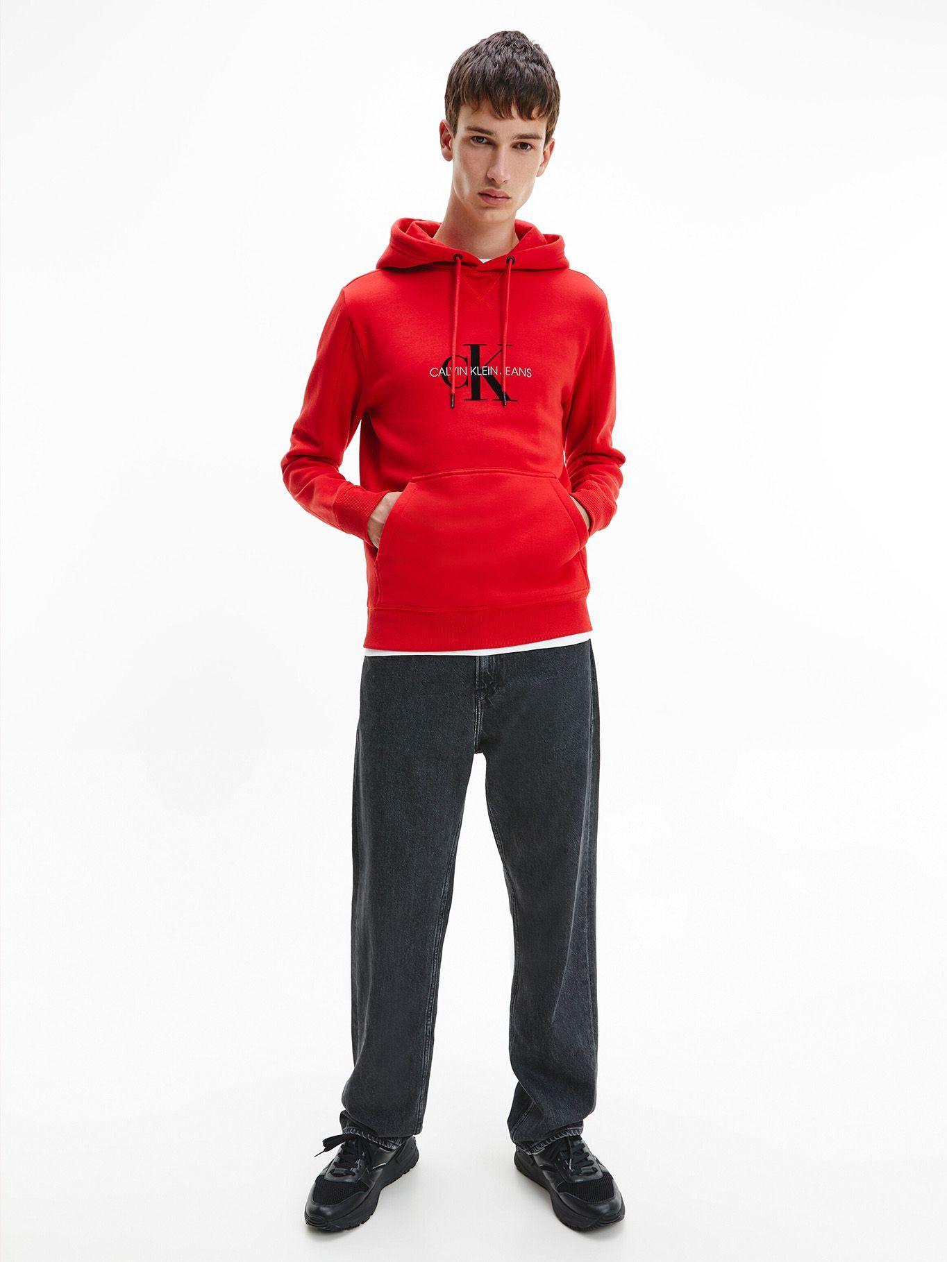 Hoodie Archival Monogram Rojo Calvin Klein-1