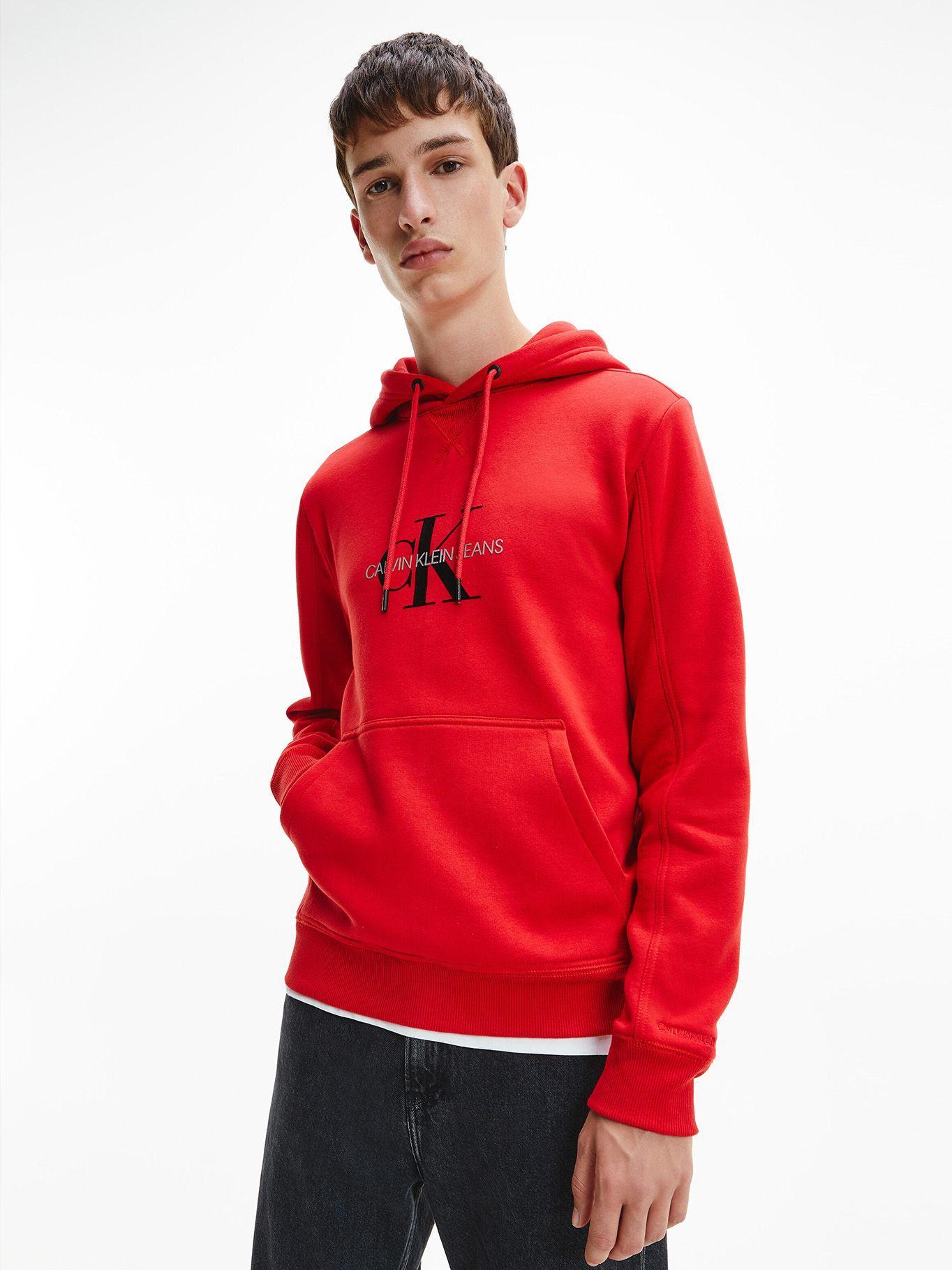 Hoodie Archival Monogram Rojo Calvin Klein-0