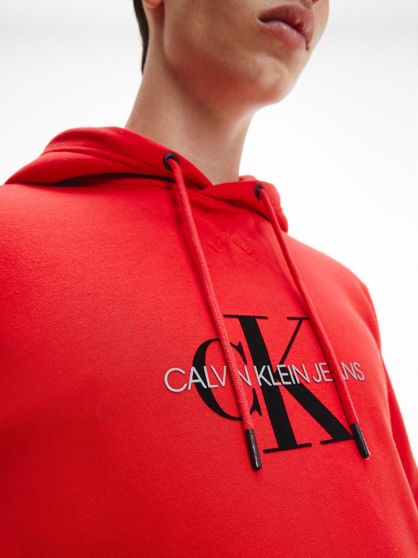 Hoodie Archival Monogram Rojo Calvin Klein-3