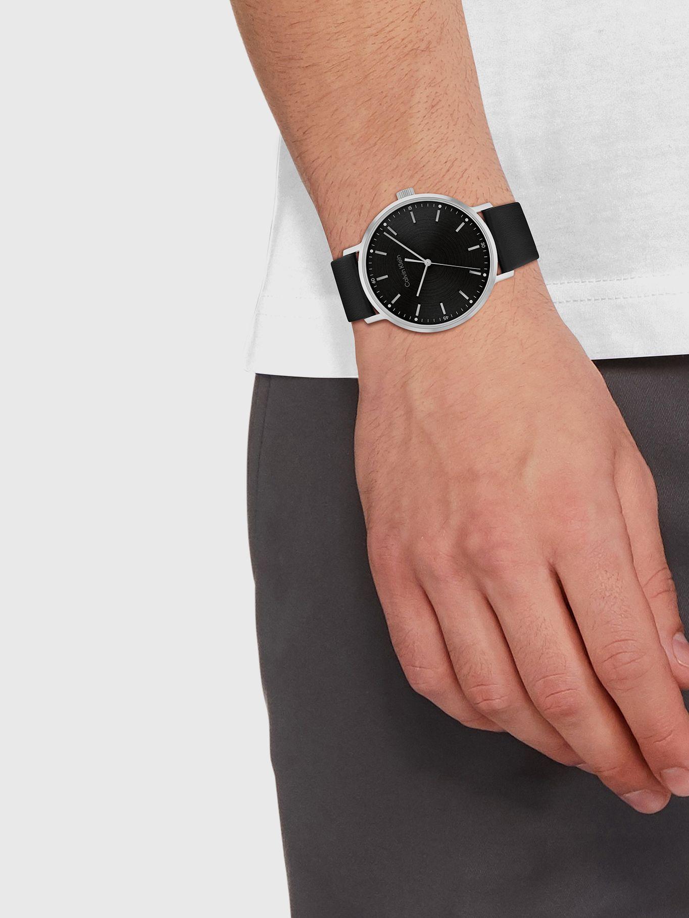 Reloj con Correa de Cuero Negro Calvin Klein-3