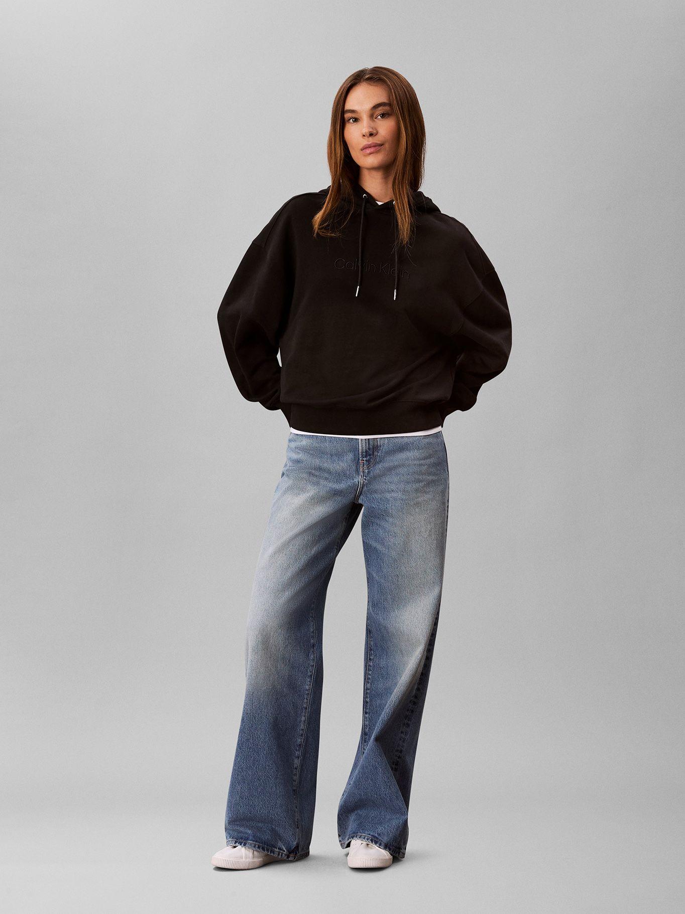 Polerón Con Gorro Y Logo Bordado Negro Calvin Klein-1