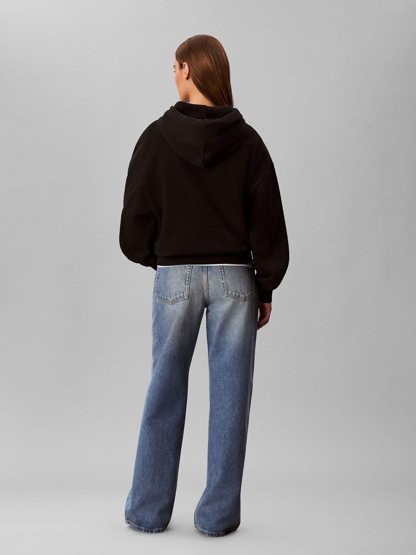 Polerón Con Gorro Y Logo Bordado Negro Calvin Klein-2