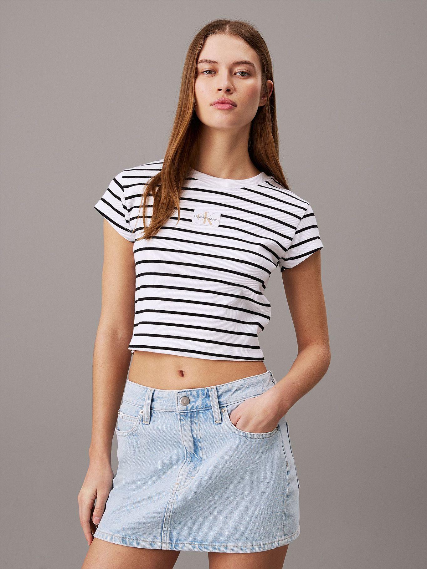 Polera Woven Label Rib Baby Blanco Calvin Klein-0