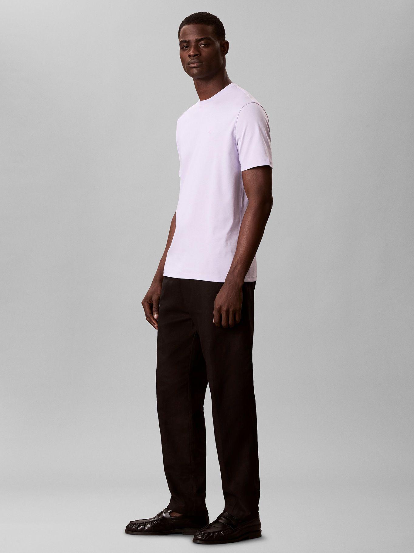 Polera Algodón Supima Logo Bordado Lila Calvin Klein-3